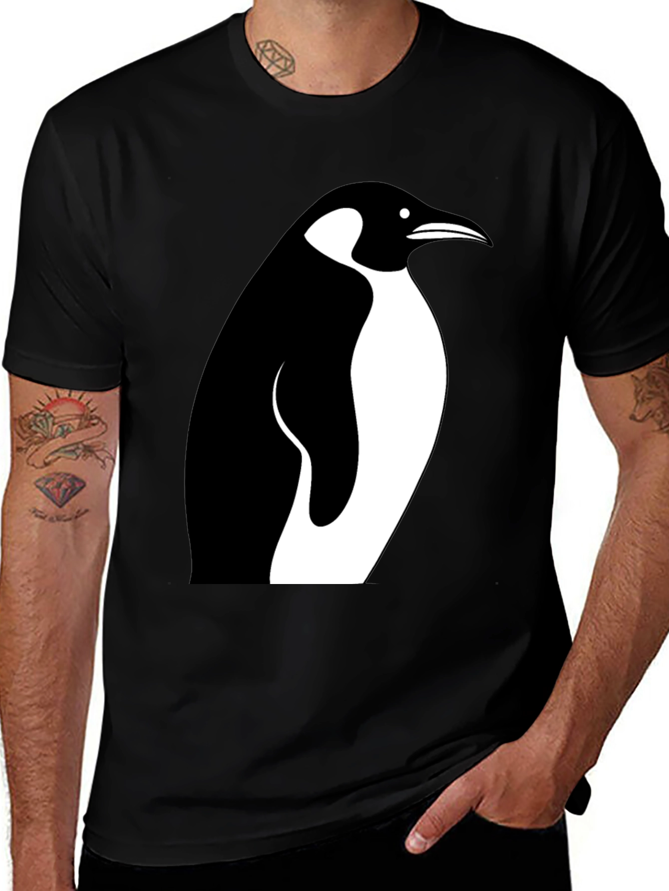 Variant 21 of Penguin Graphic Tee - Stylish Black Cotton T-Shirt