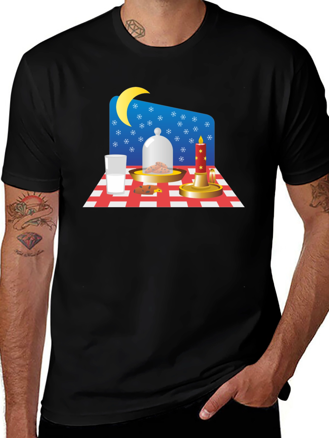Variant 4 of Festive Midnight Snack Graphic Tee - Santa's Treat