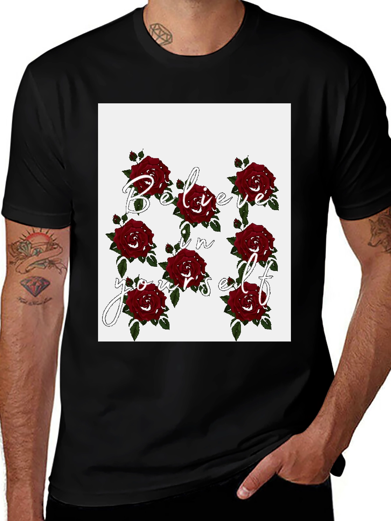 Variant 11 of Floral Roses & Words T-Shirt