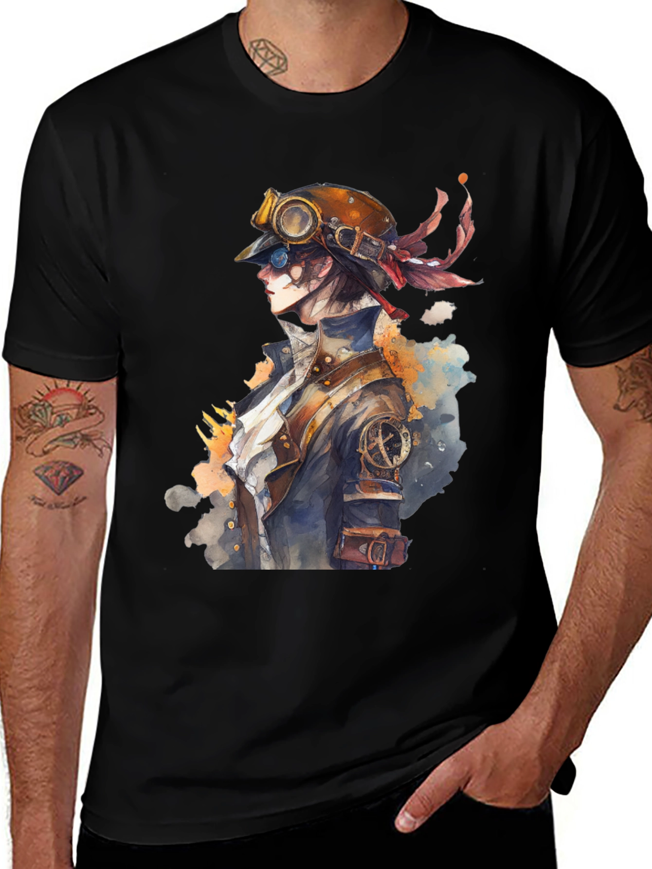 Variant 30 of Steampunk Aviator T-Shirt - Retro Style