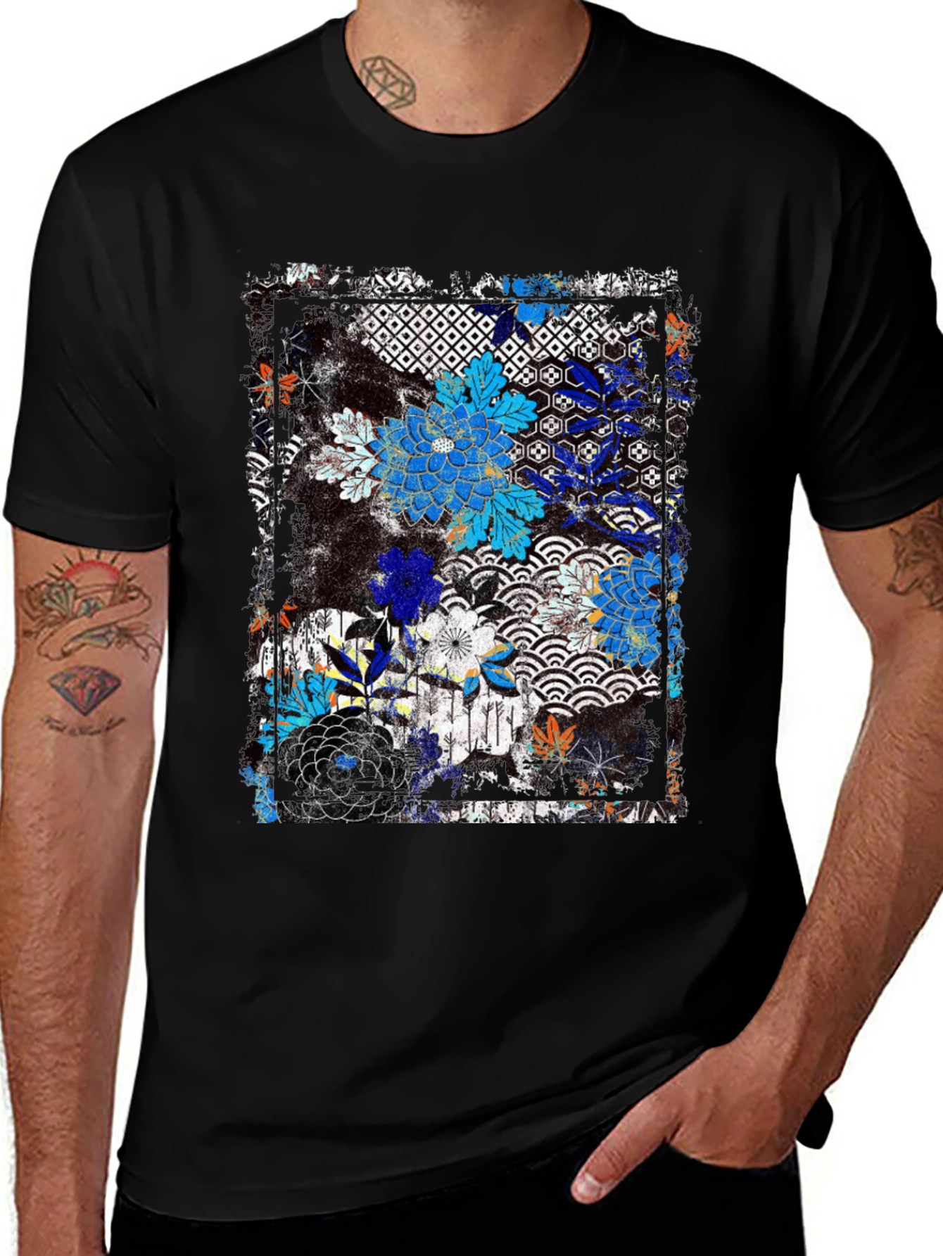 Variant 29 of Floral Pattern T-Shirt - Japanese Design