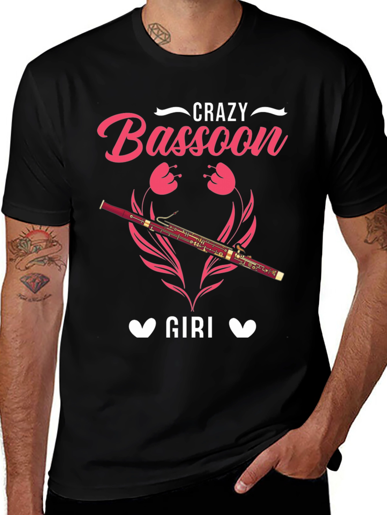 Variant 14 of Crazy Bassoon Girl T-Shirt - Music Lover Tee