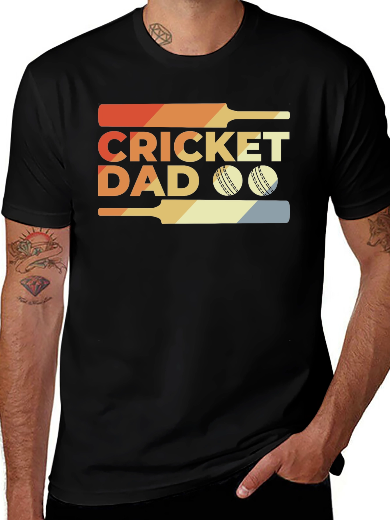 Variant 22 of Cricket Dad T-Shirt - Perfect for Cricket Loving Fathers