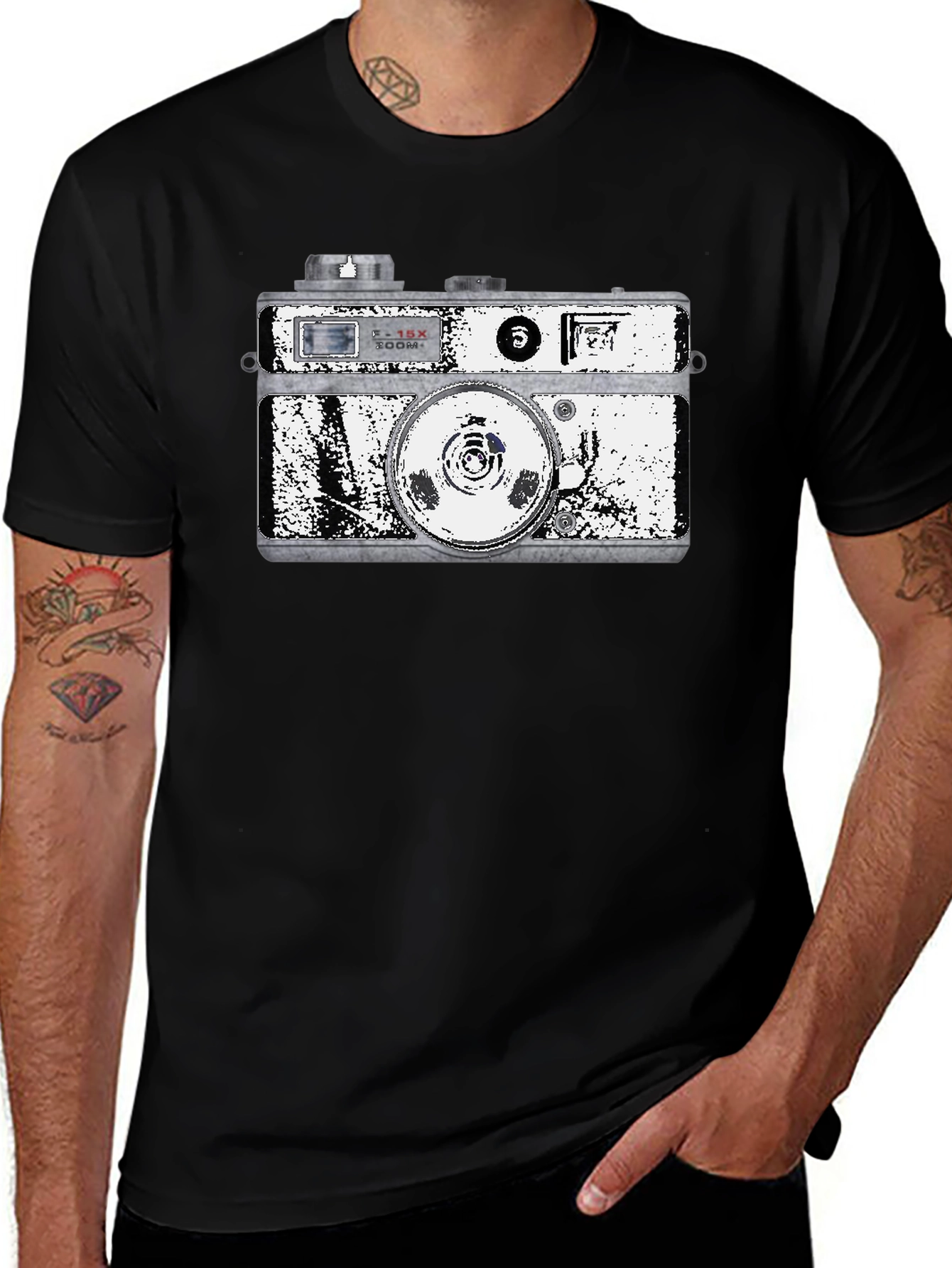 Variant 5 of Retro Camera Graphic T-Shirt - Classic Style