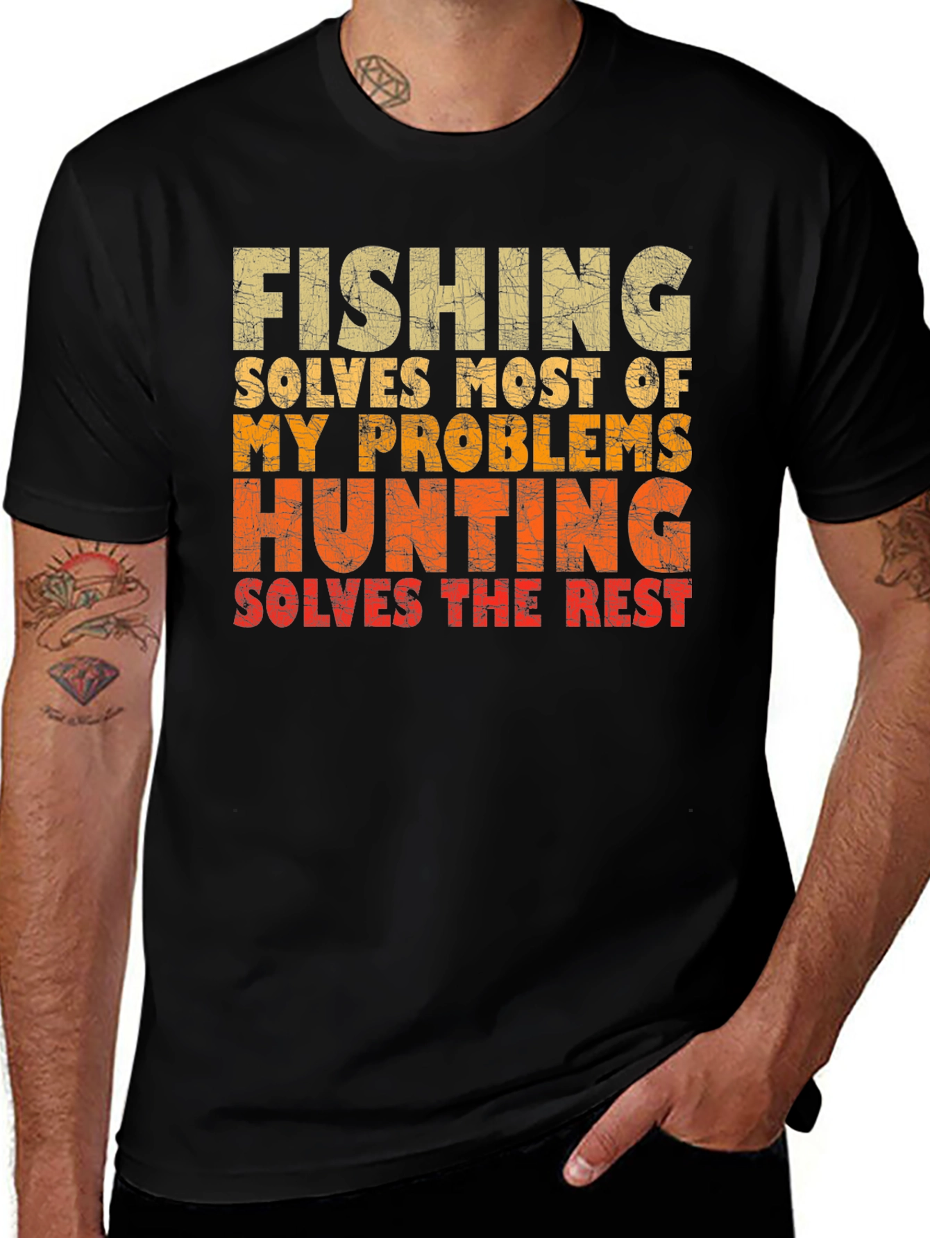 Variant 12 of Fishing & Hunting Problems Solved Graphic Tee