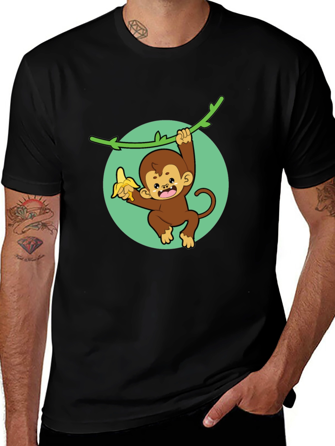 Variant 25 of Monkey Banana Black Graphic Tee