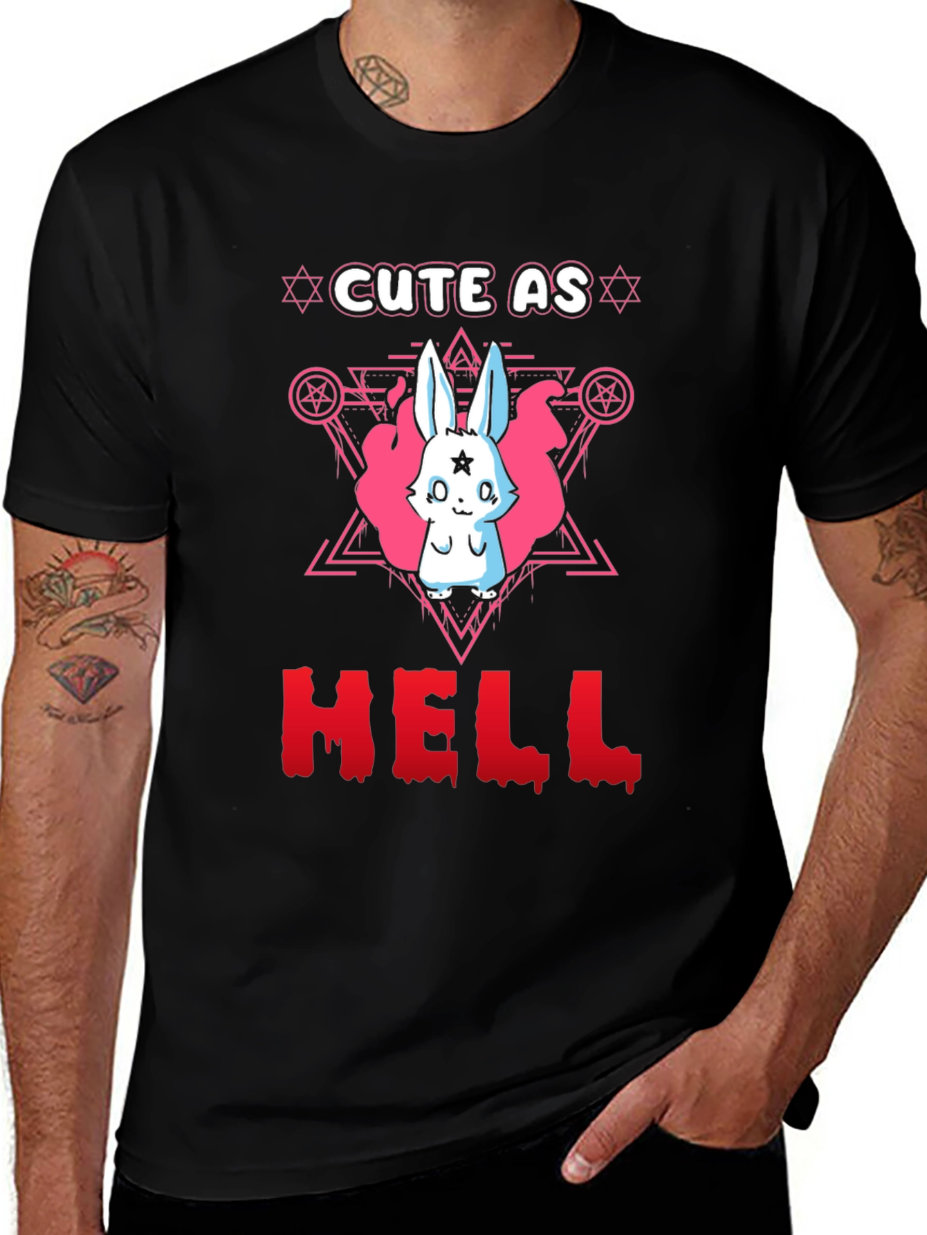 Cute As Hell Black Graphic T-Shirt