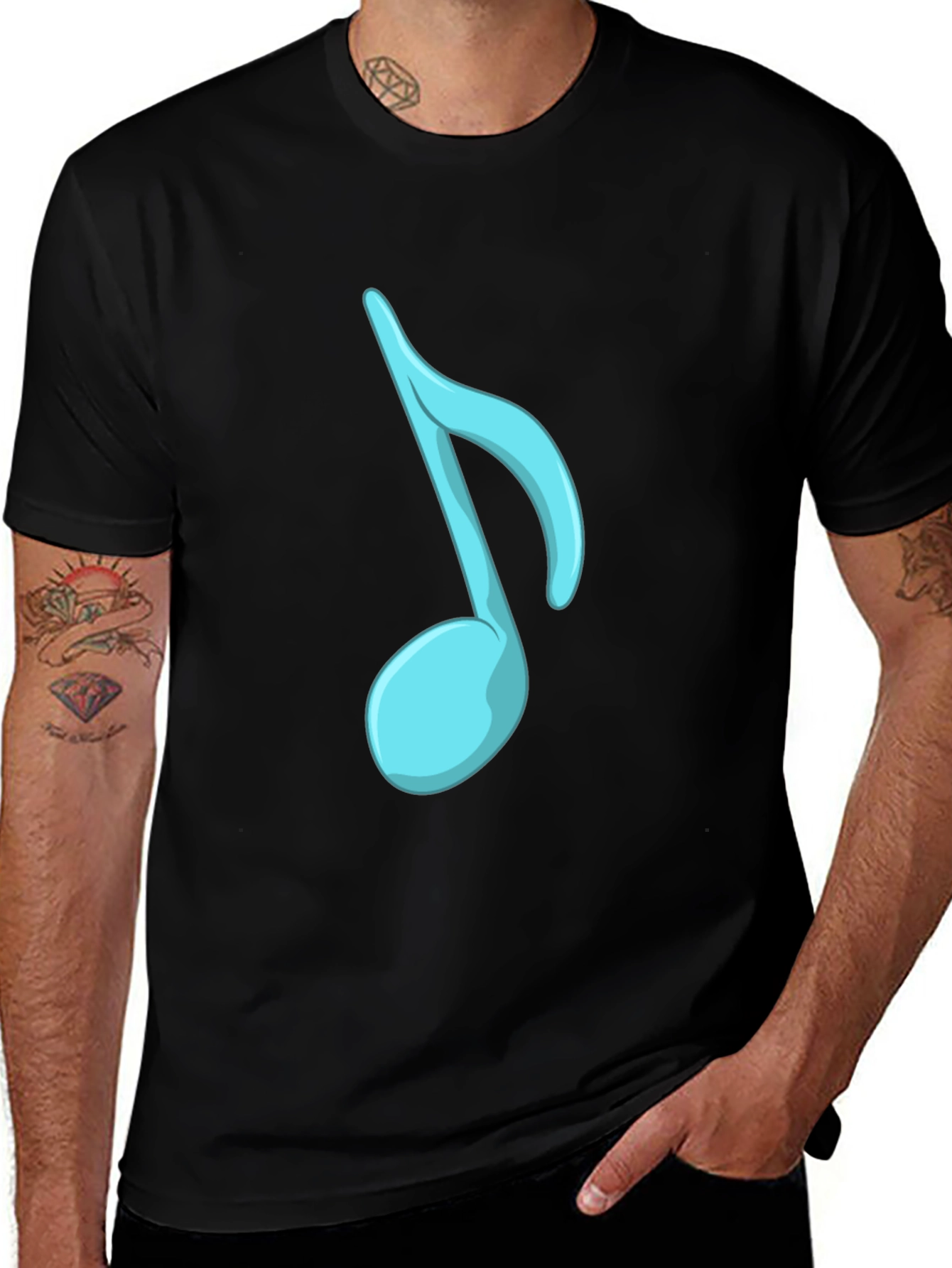 Variant 8 of Musical Note Graphic Tee - Stylish Black T-Shirt