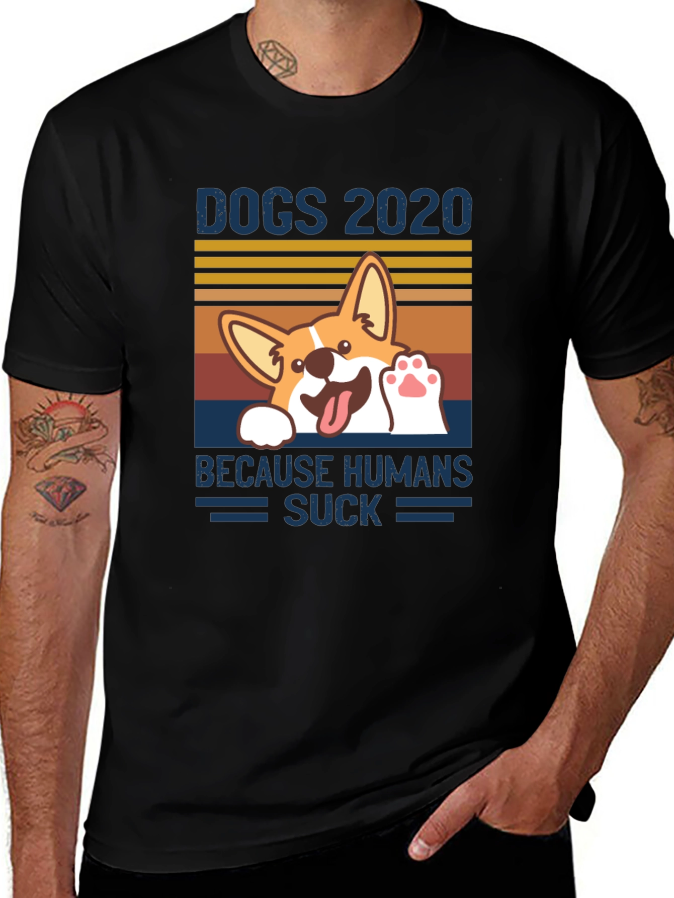 Black Dogs 2020 Graphic Tee - Because Humans Suck main image