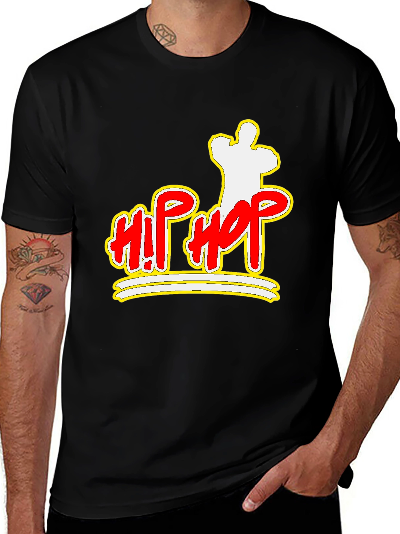 Variant 19 of Hip Hop Graphic Print Black T-Shirt