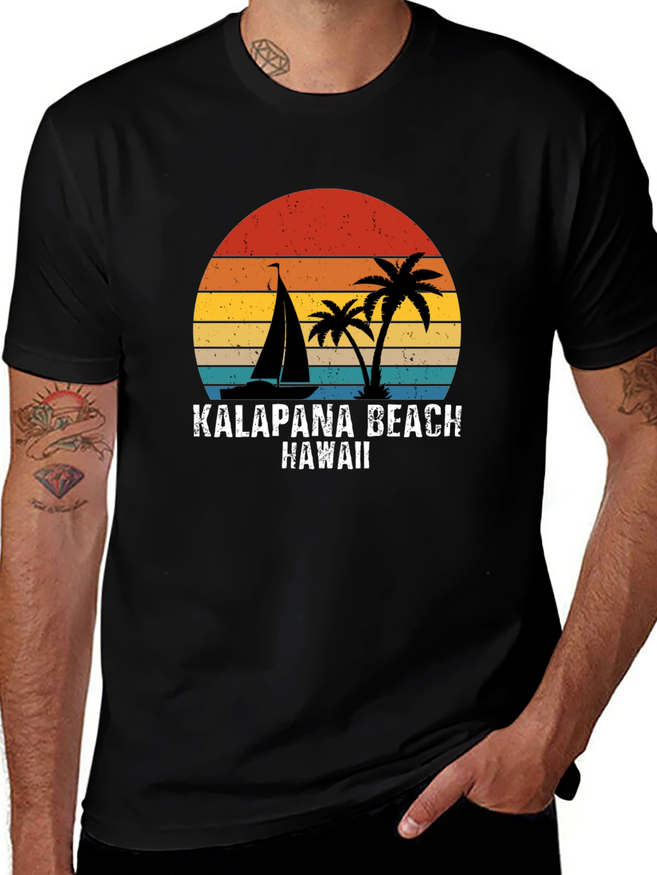 Variant 29 of Kalapana Beach Hawaii Retro T-Shirt