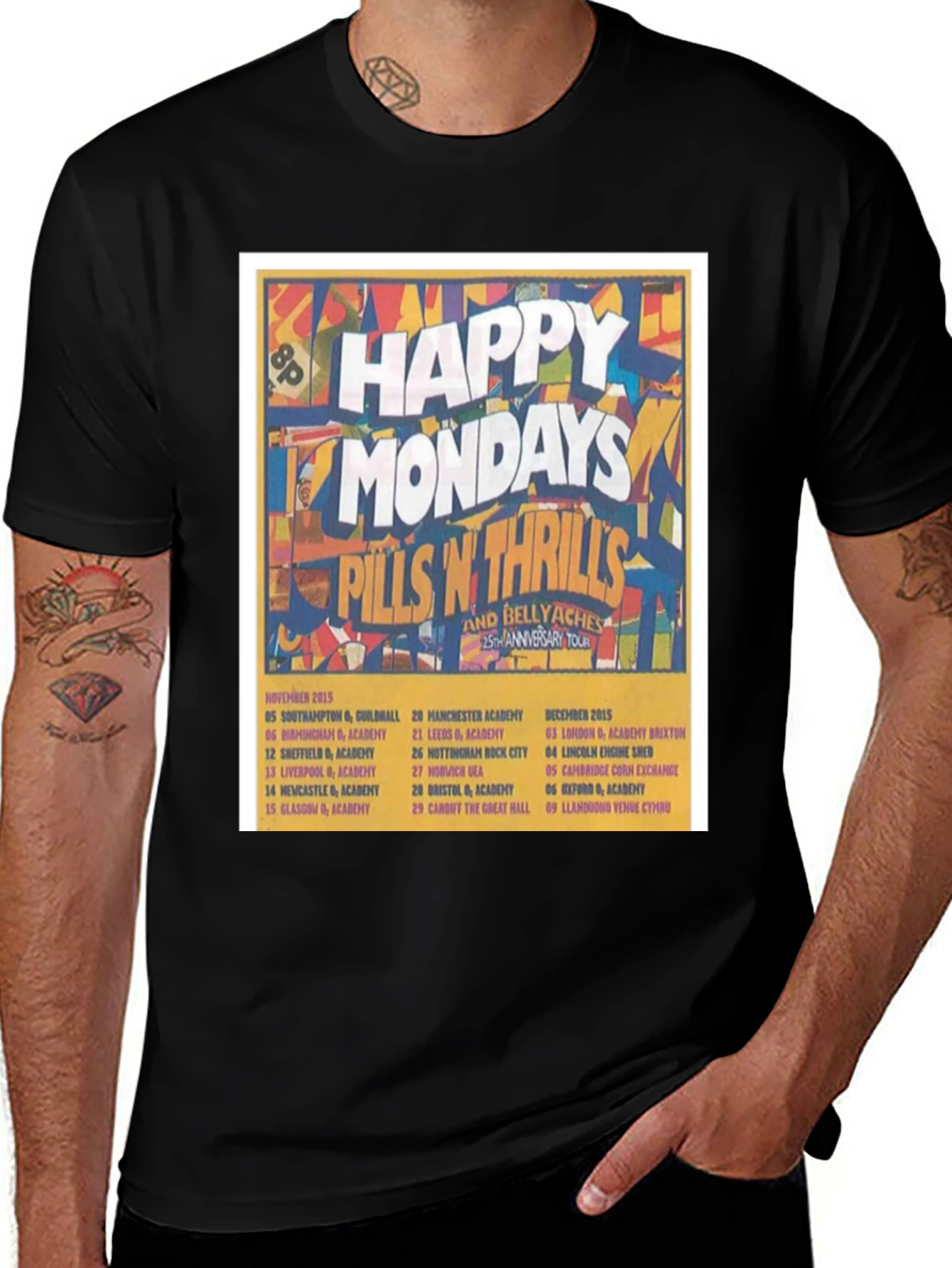 Happy Mondays Pills 'n' Thrills 25th Anniversary Tour T-Shirt