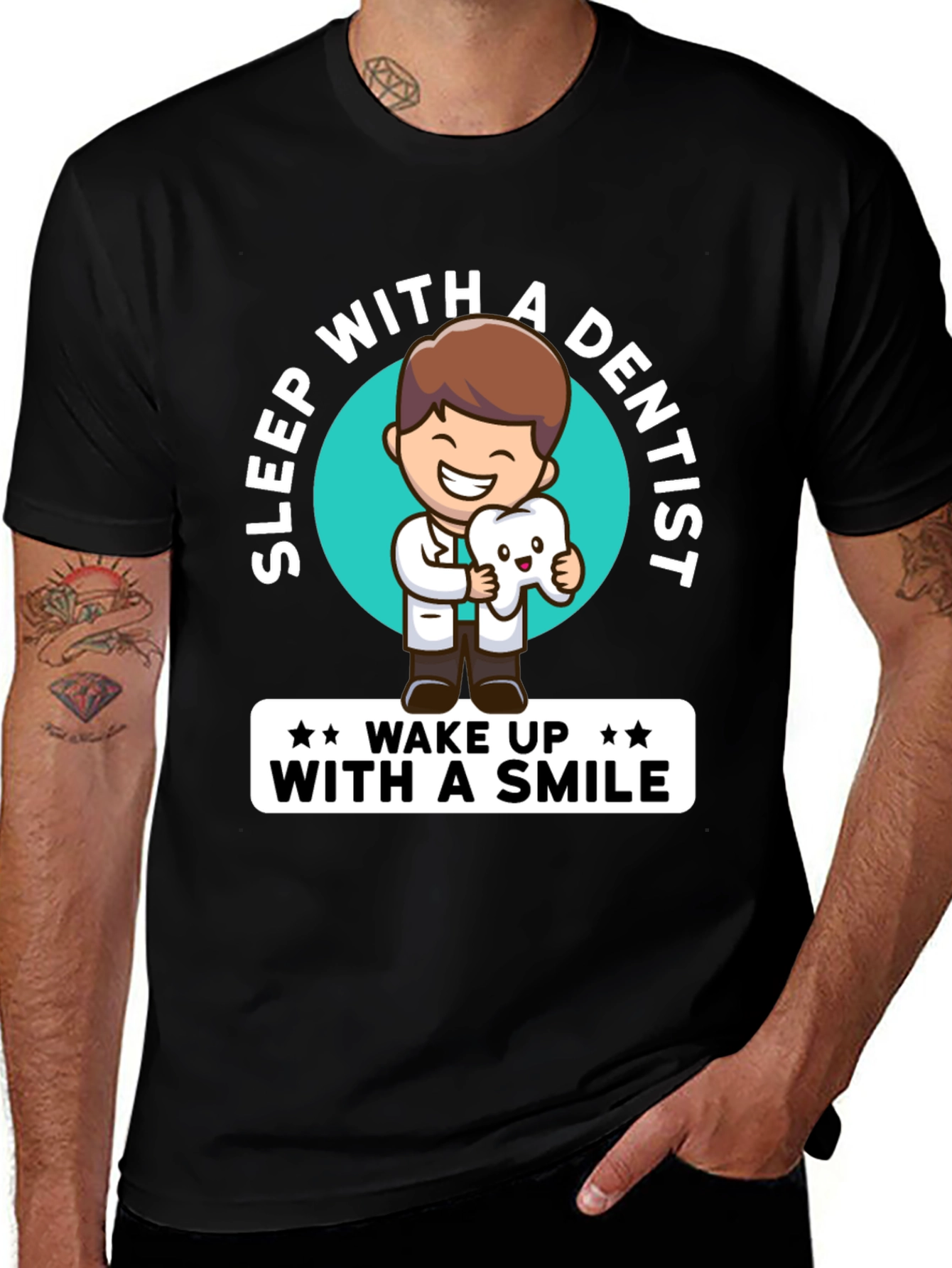 Variant 24 of Sleep With a Dentist Black Graphic Tee