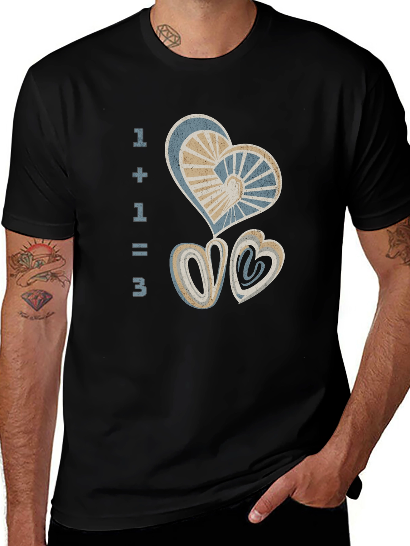 1+1=3 Heart Graphic Tee - Love Family T-Shirt