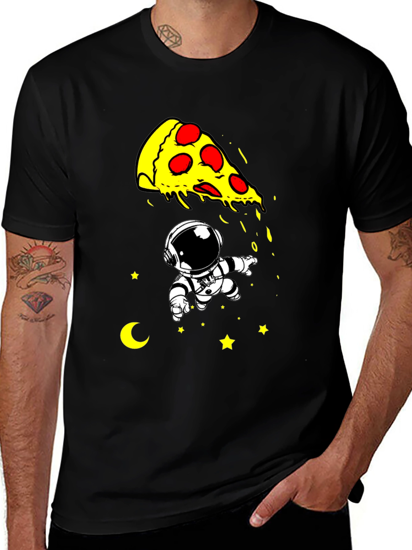 Variant 11 of Pizza Astronaut T-Shirt
