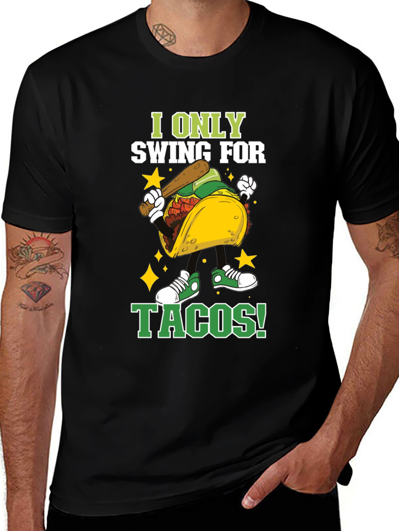 Variant 7 of I Only Swing For Tacos Graphic Tee