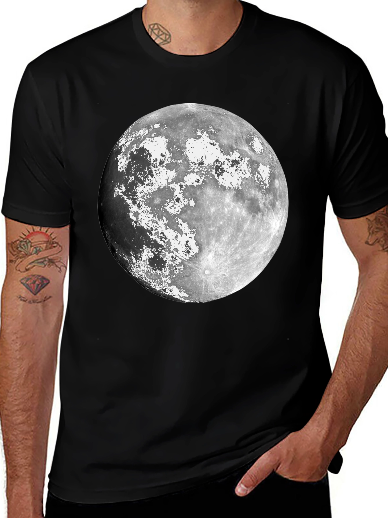 Variant 9 of Lunar T-Shirt: Full Moon Graphic Tee