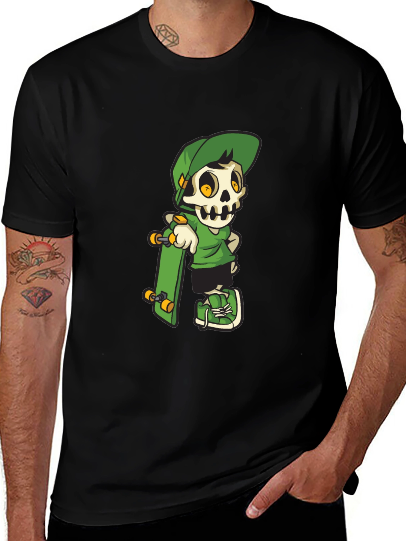 Variant 26 of Skater Skull Graphic Tee - Cool & Edgy Design