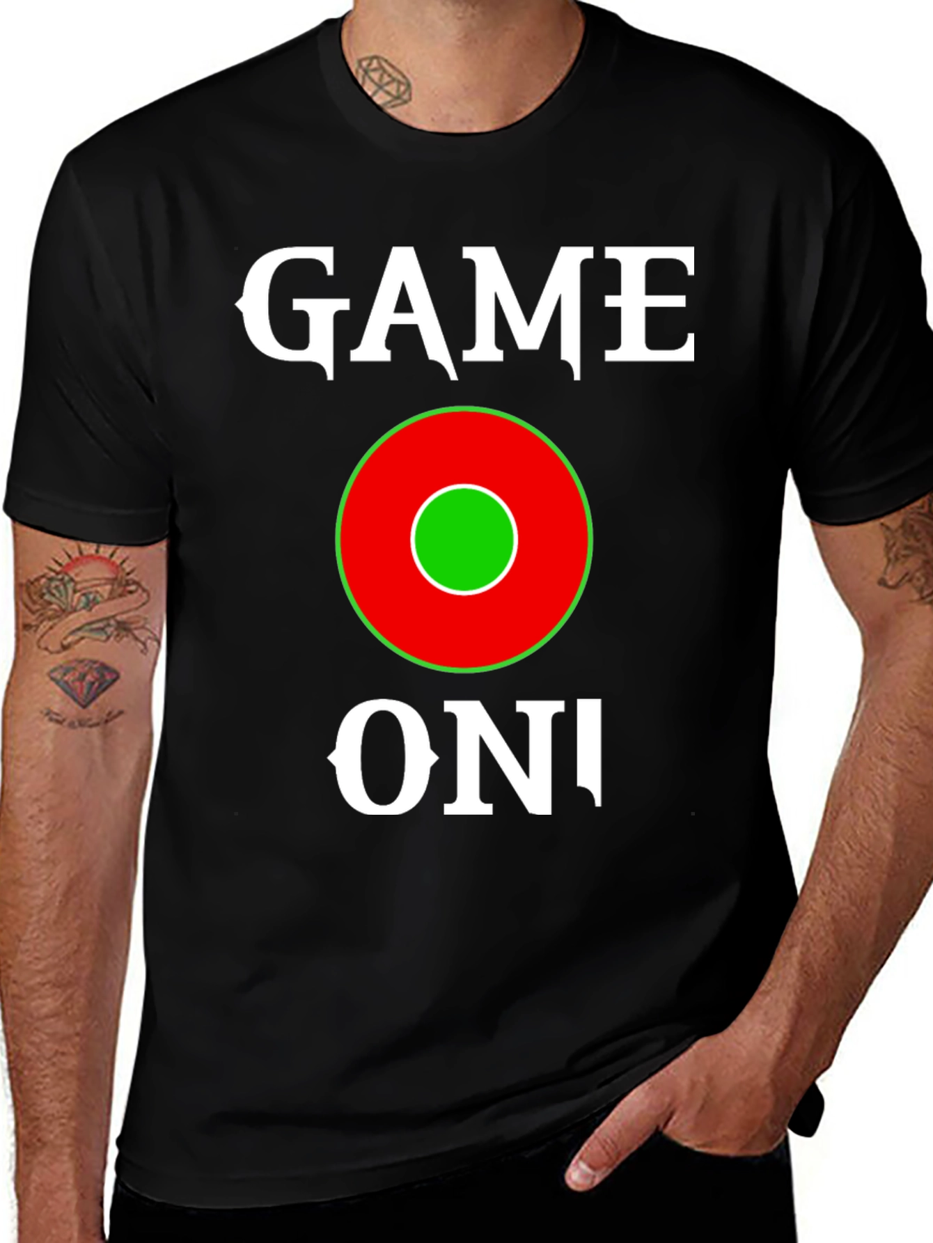 Game On Graphic Tee - Black Cotton T-Shirt