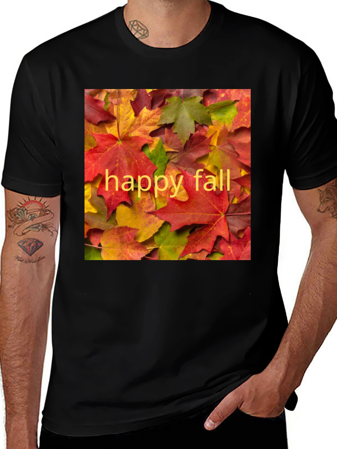 Variant 6 of Happy Fall Leaves T-Shirt - Autumnal Style