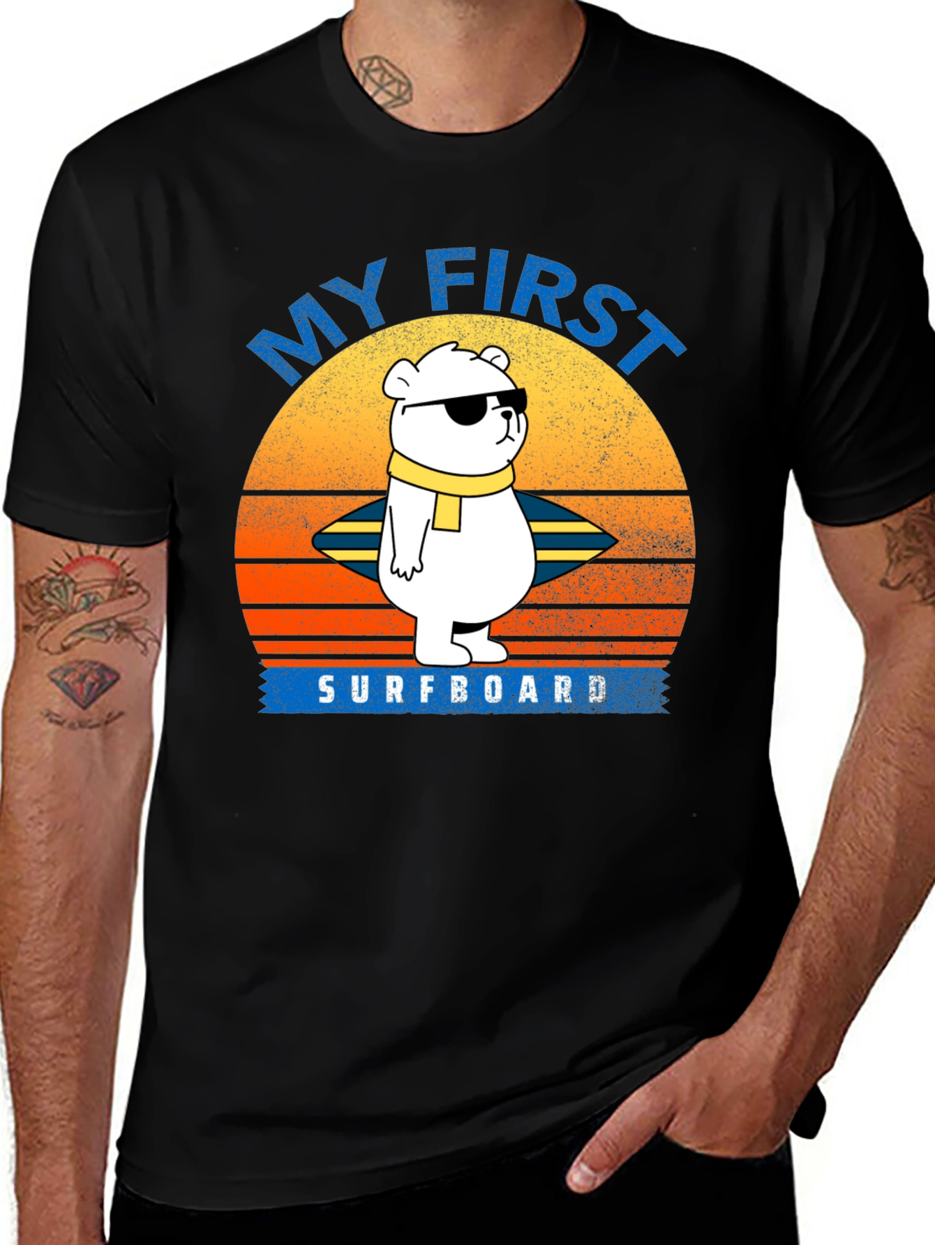Variant 17 of My First Surfboard Bear Graphic T-Shirt