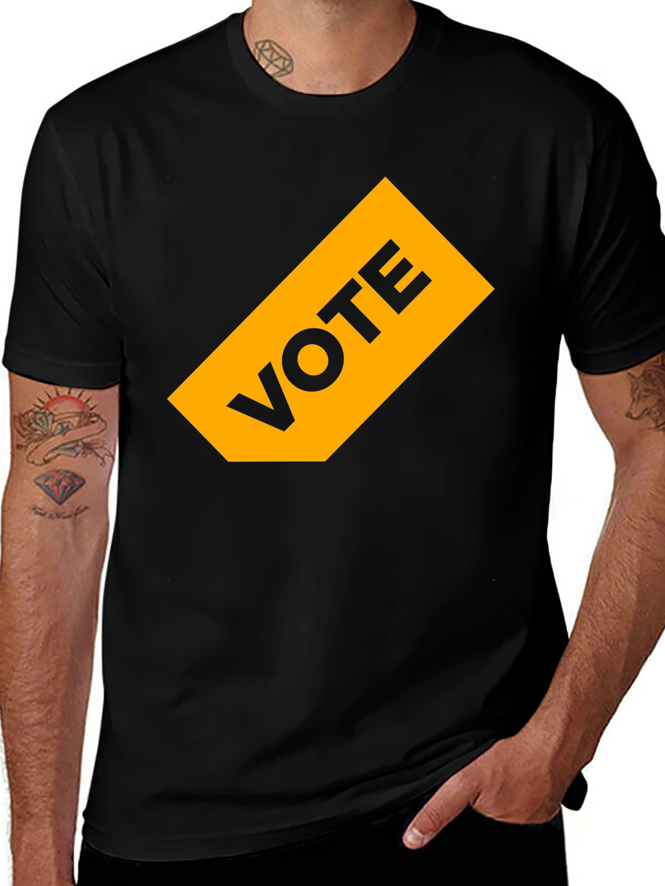 Variant 2 of Vote Graphic Tee - Black Cotton T-Shirt