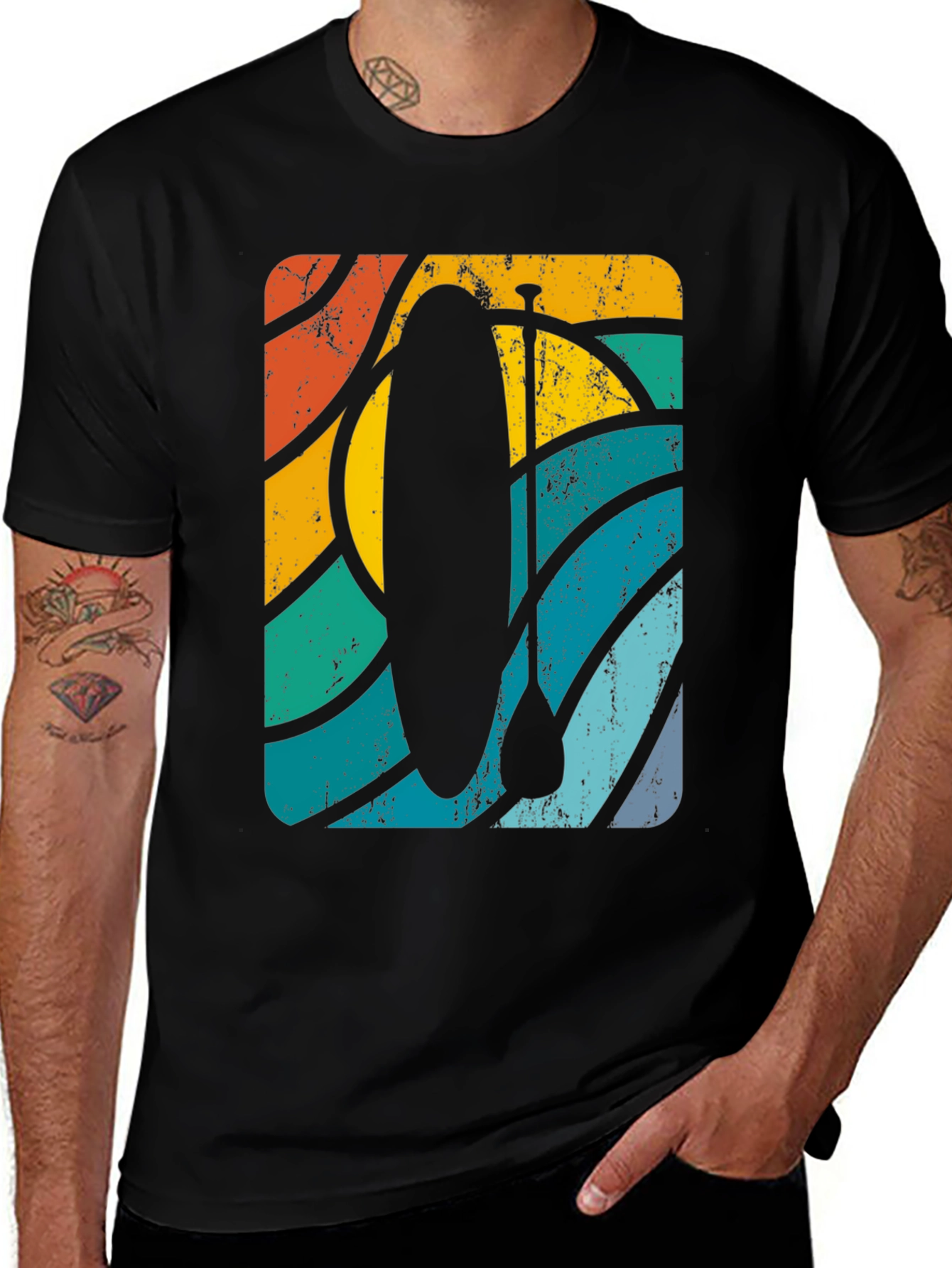 Variant 25 of Retro Paddle Boarding Graphic Tee