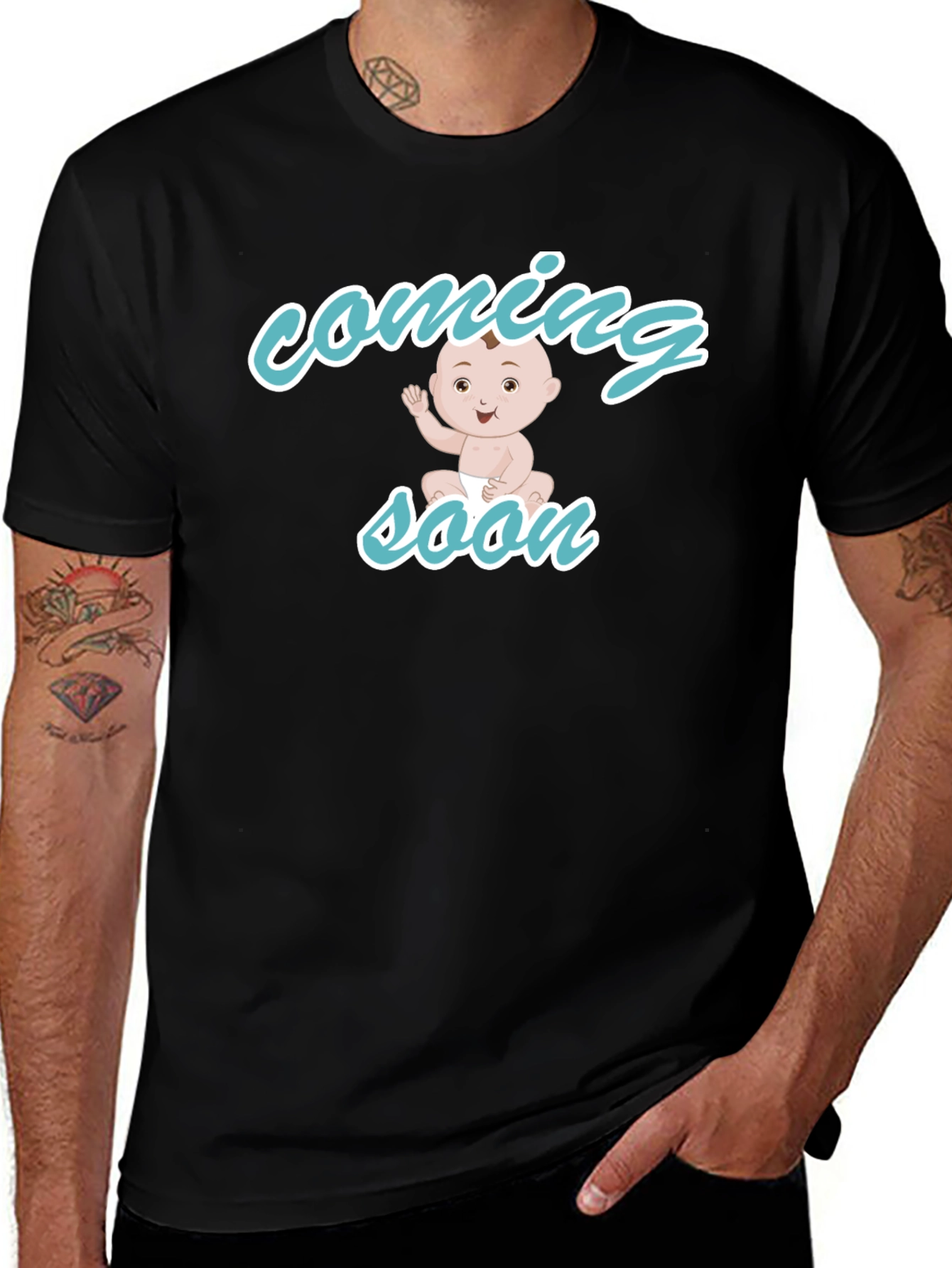 Variant 7 of Baby Coming Soon Black T-Shirt