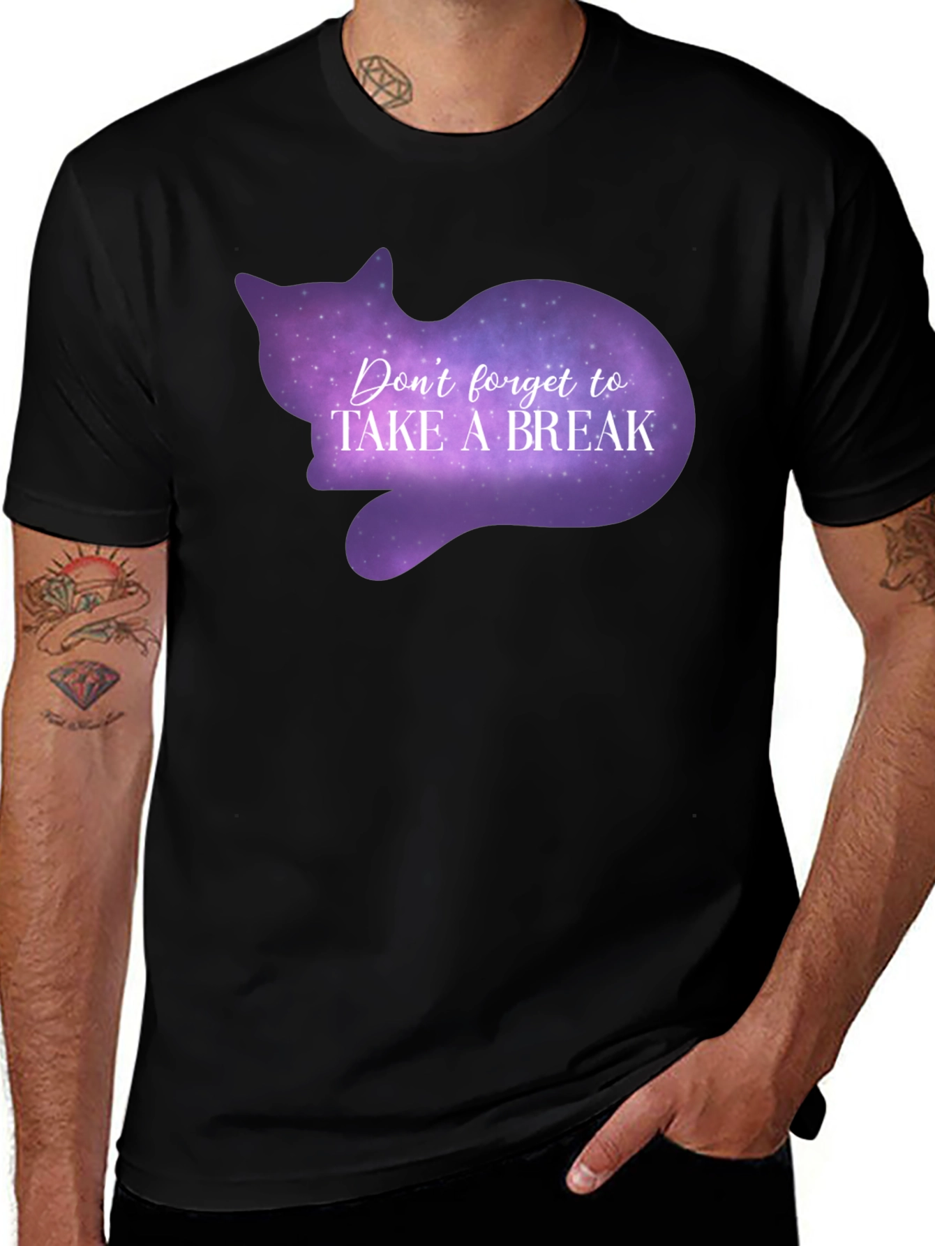 Variant 18 of Galaxy Cat T-Shirt: Don't Forget To Take A Break