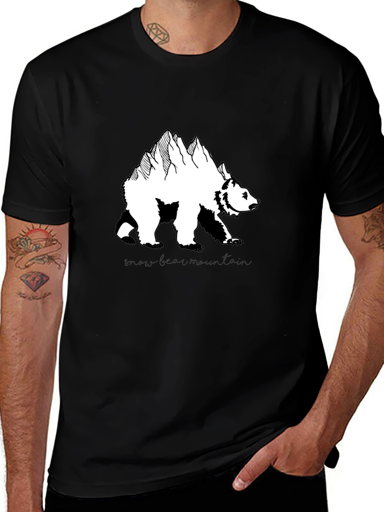 Variant 18 of Bear Mountain Graphic Tee - Cool Black T-Shirt