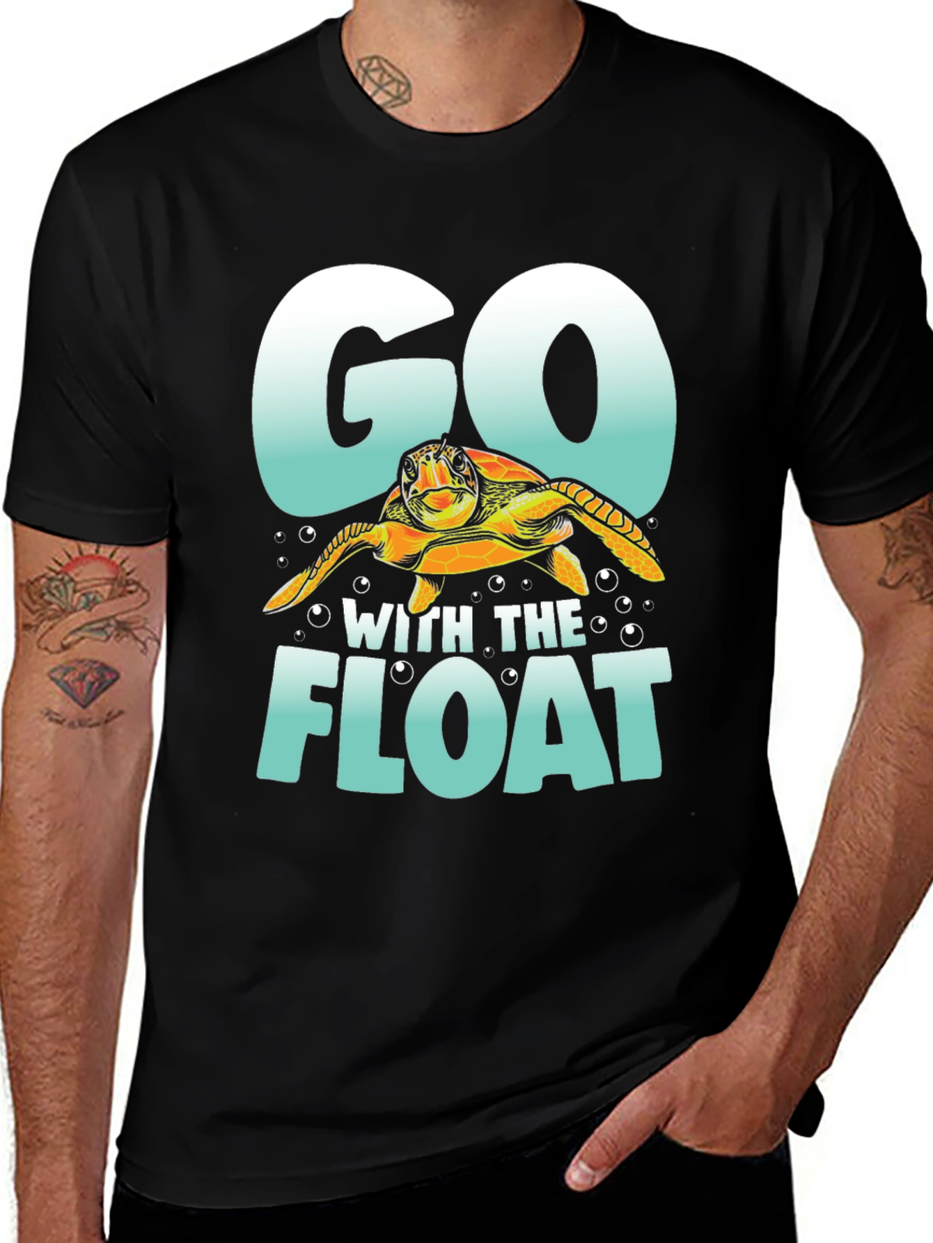 Variant 2 of Go With The Float Turtle T-Shirt