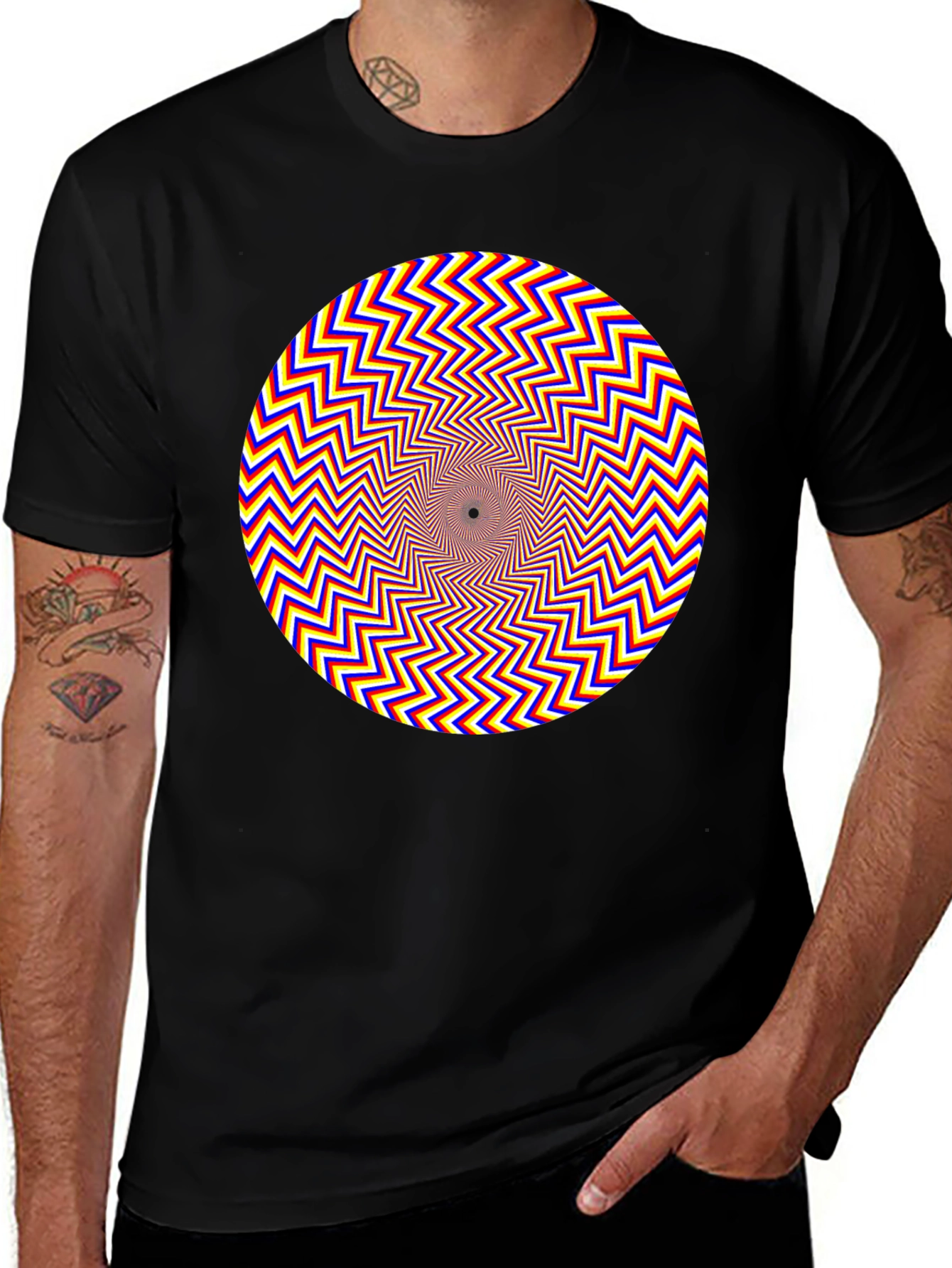Variant 5 of Optical Illusion Graphic Tee - Vortex Design