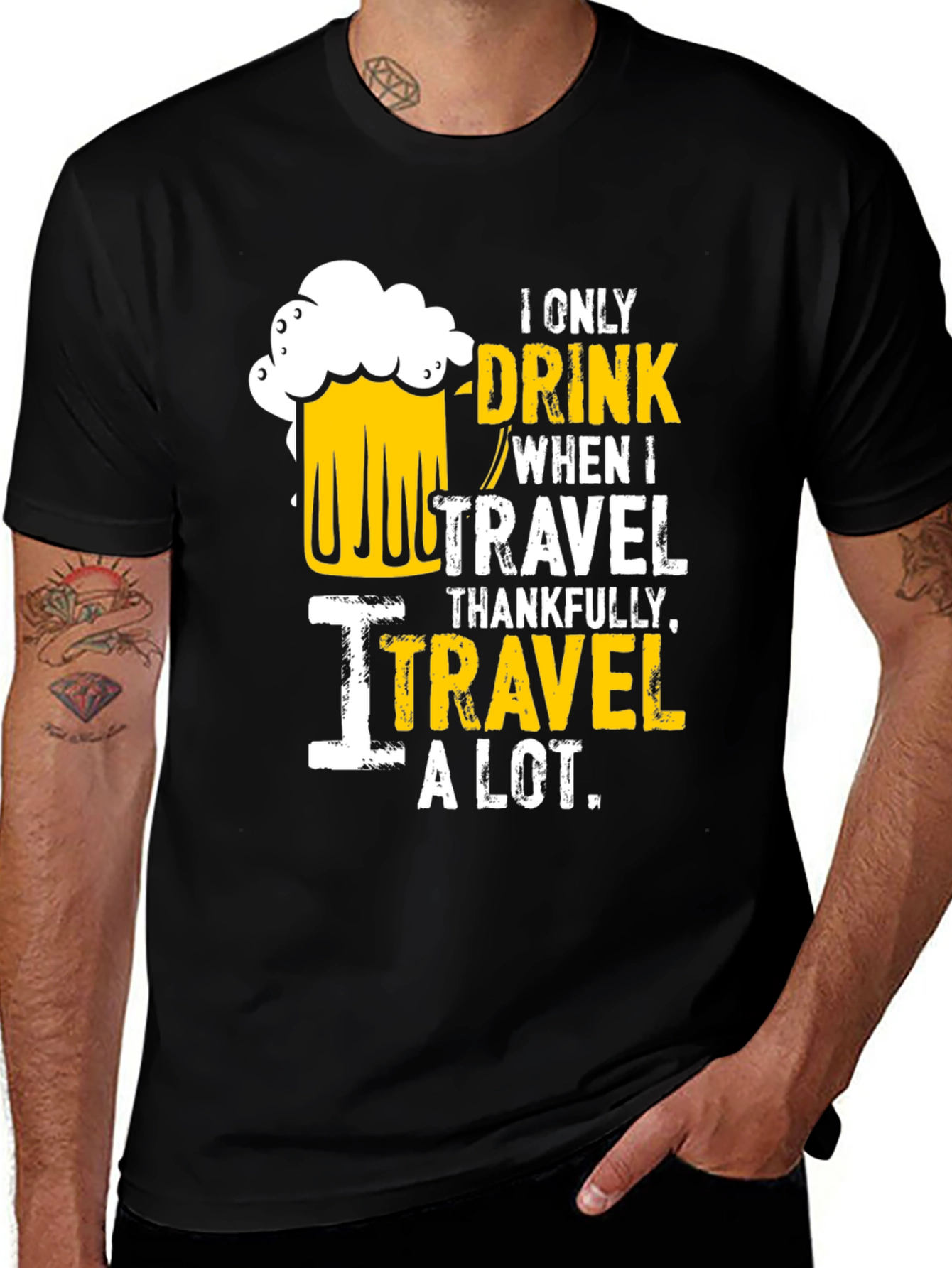 Variant 11 of Travel & Drink T-Shirt - Humorous Graphic Tee
