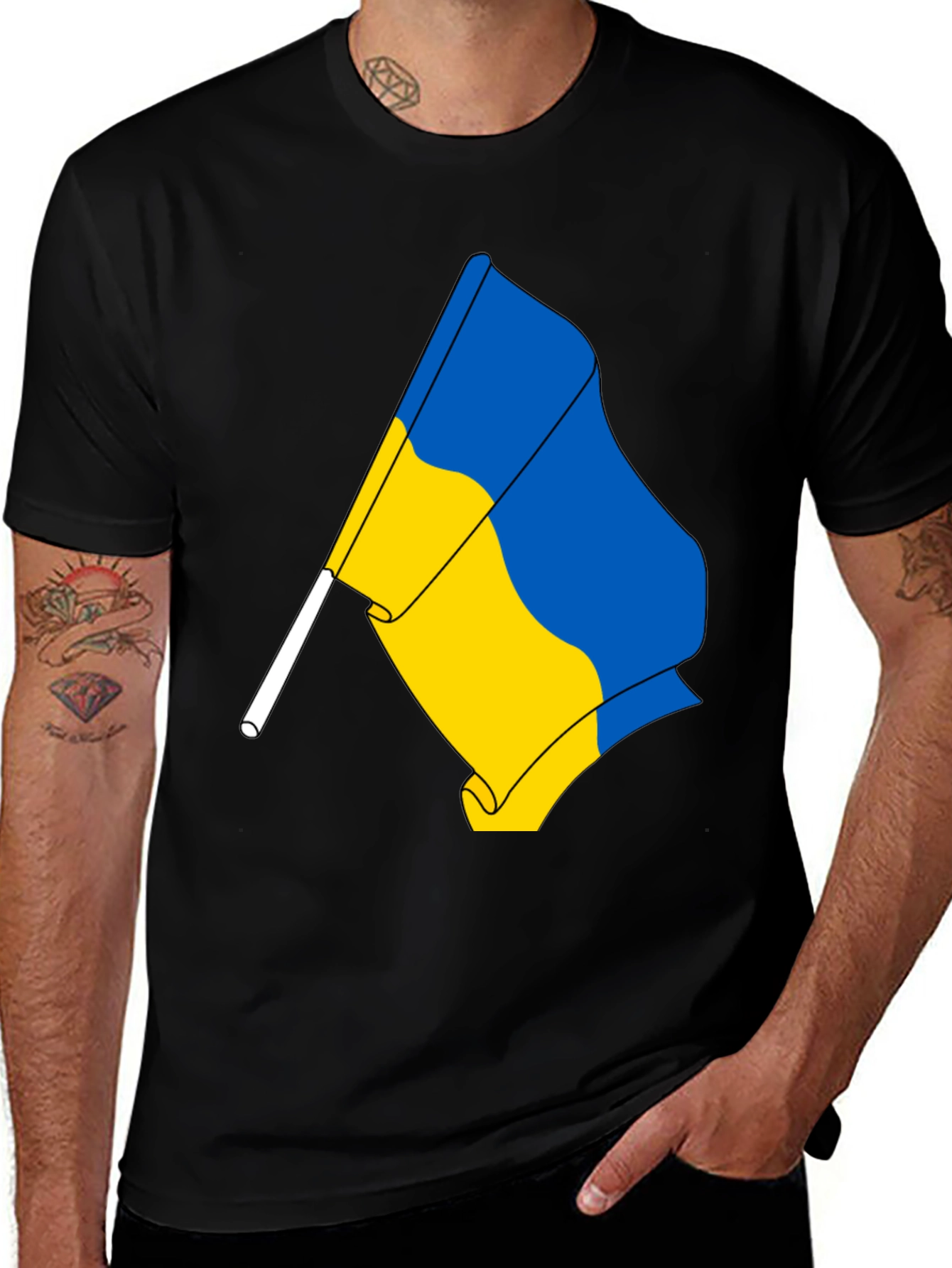 Variant 16 of Ukraine Flag Graphic T-Shirt - Black