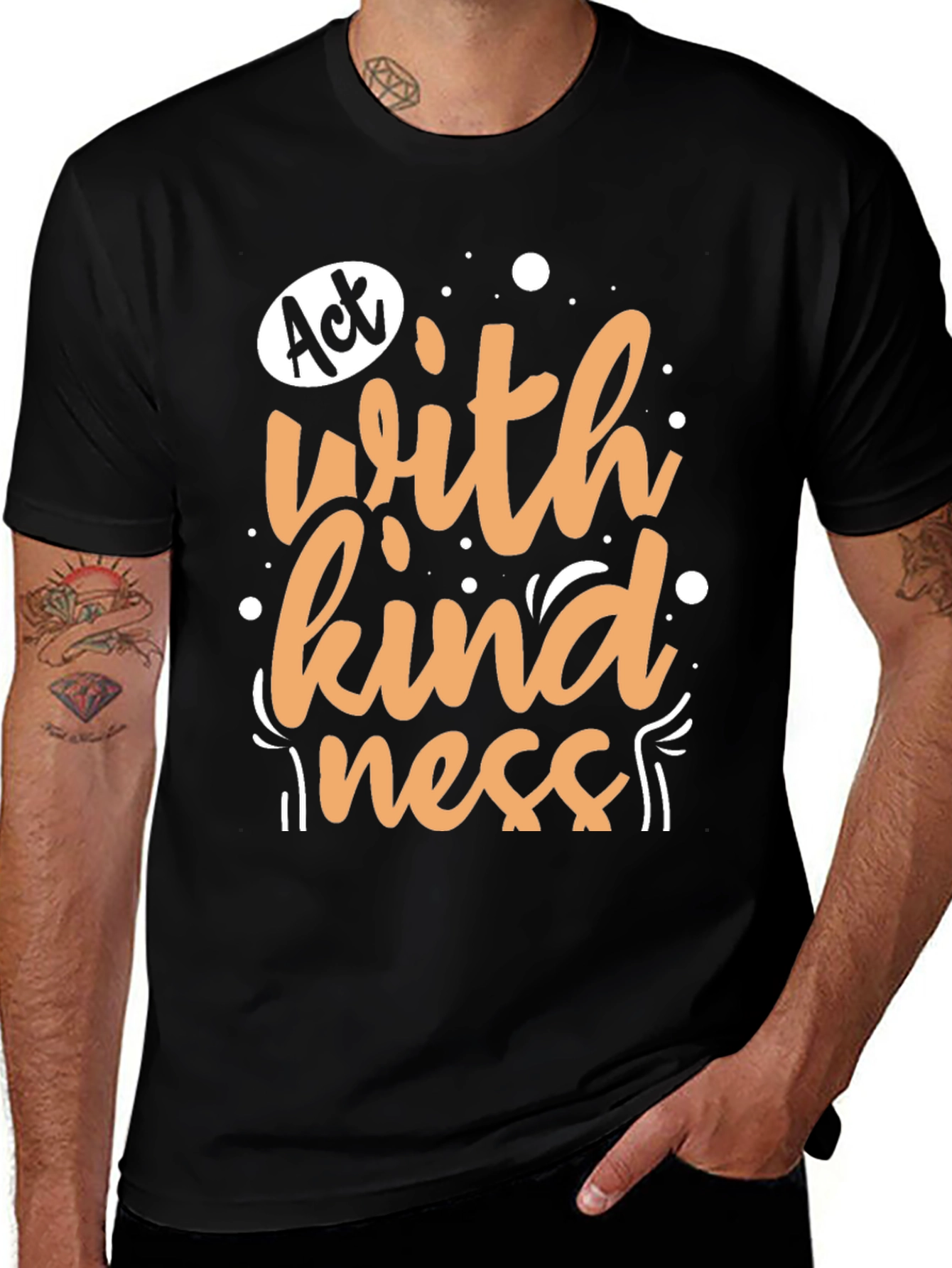 Variant 5 of Act With Kindness Graphic Tee - Black