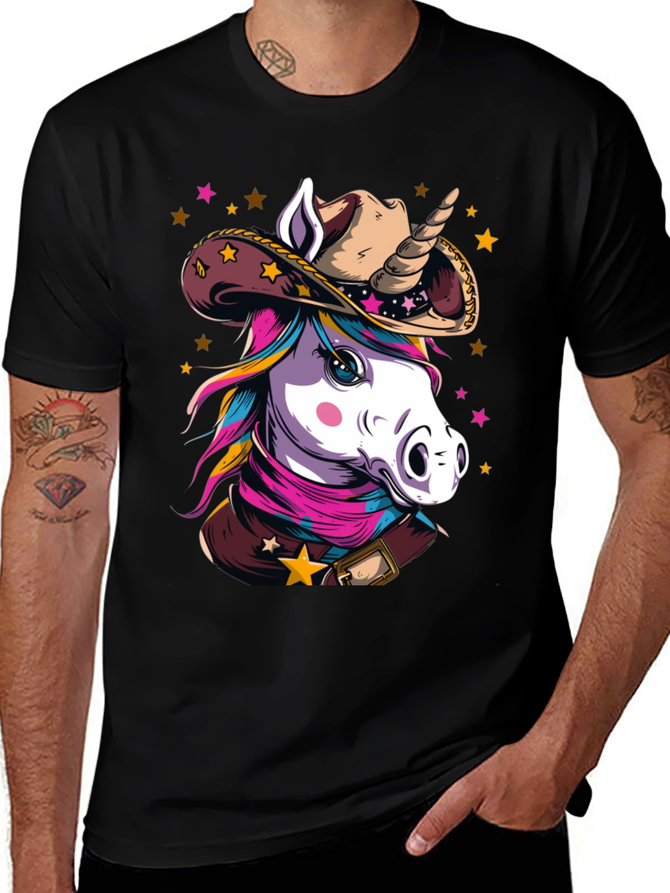 Variant 28 of Cowboy Unicorn Graphic T-Shirt - Unisex Style