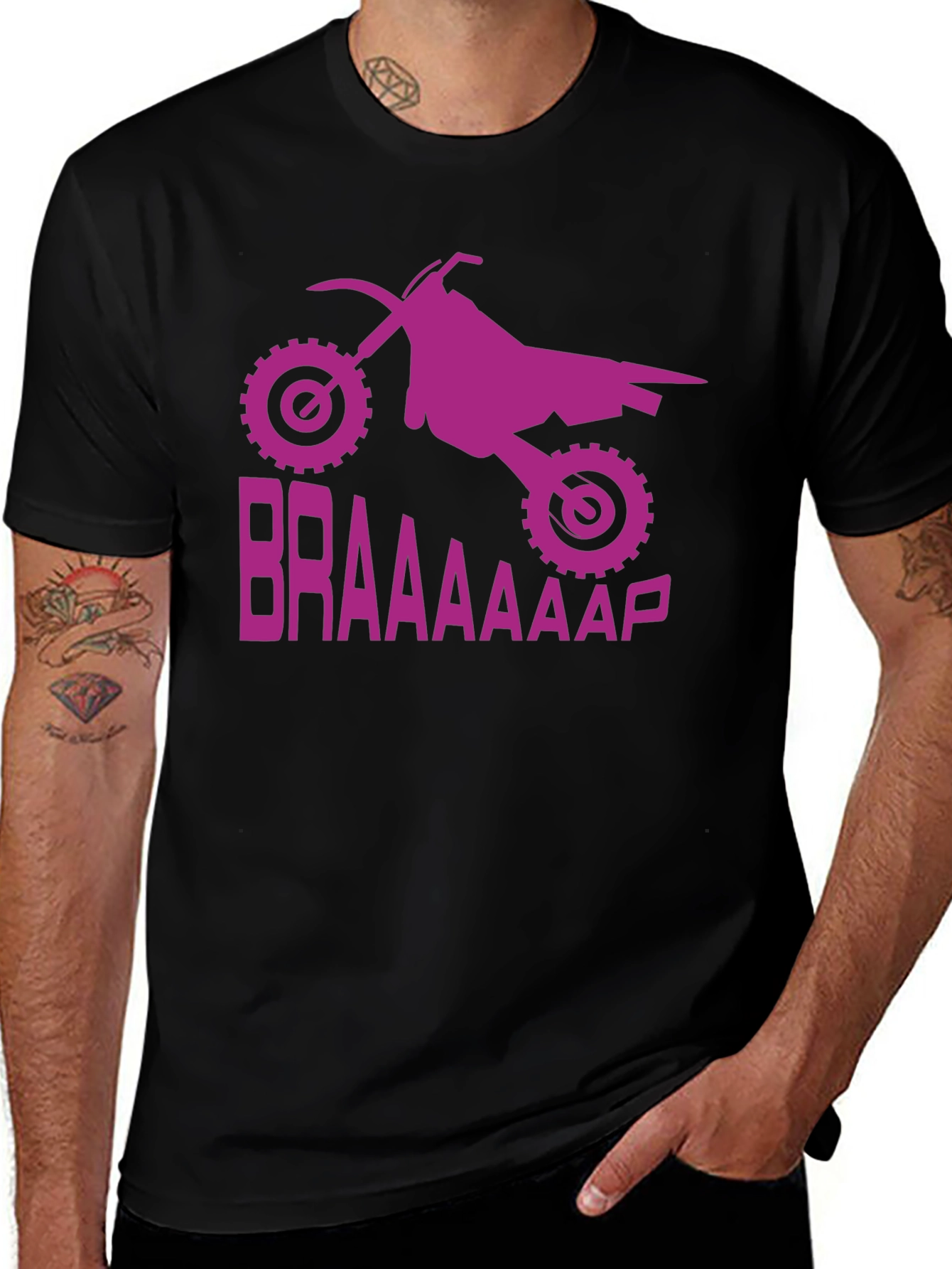 Variant 22 of Dirt Bike Braap Graphic T-Shirt - Black