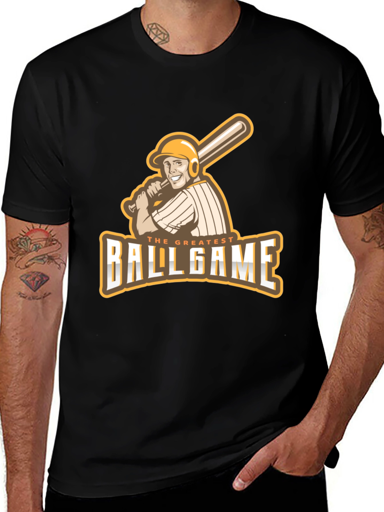 Variant 28 of The Greatest Ballgame T-Shirt - Baseball Player Graphic Tee