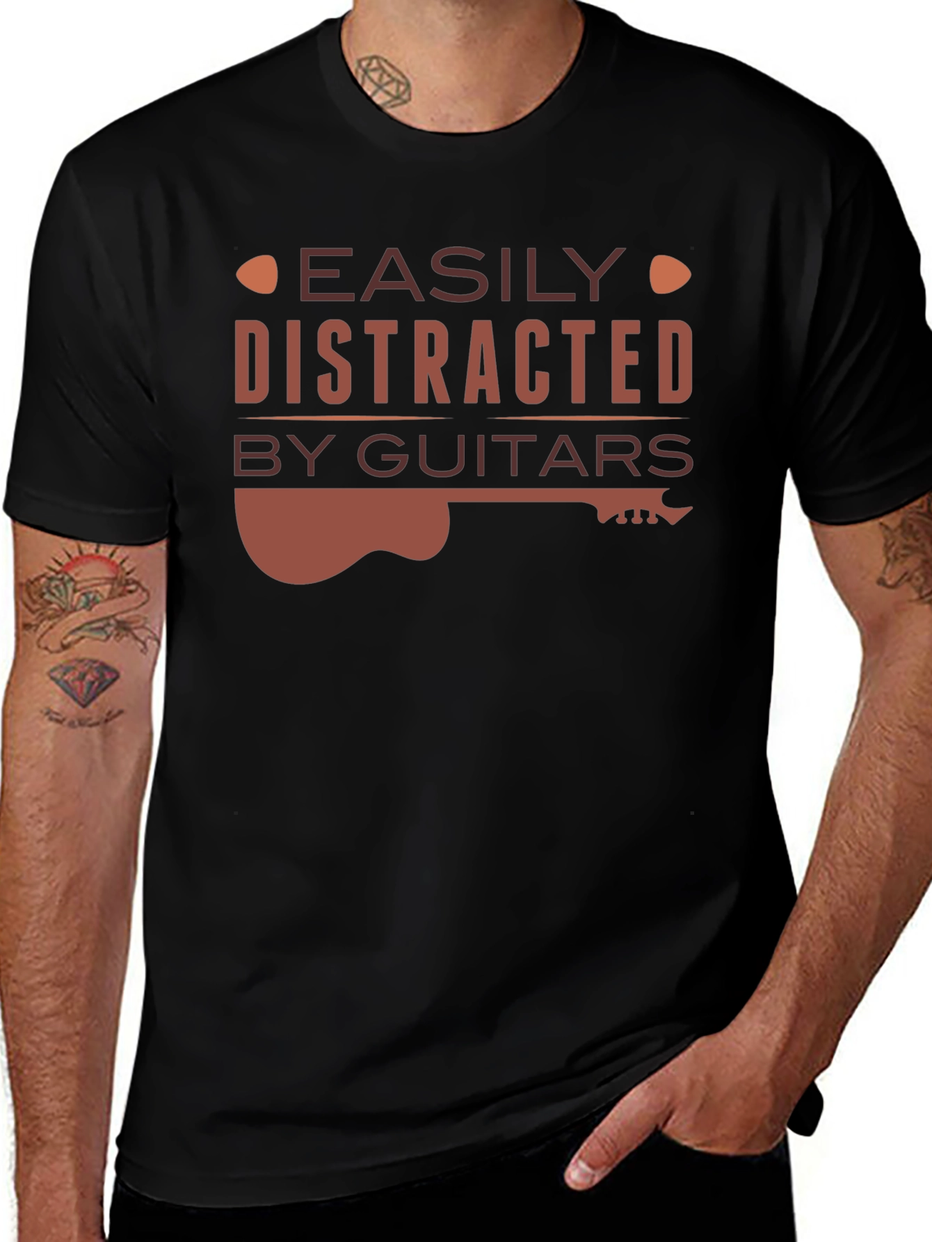 Variant 25 of Easily Distracted By Guitars - Graphic T-Shirt