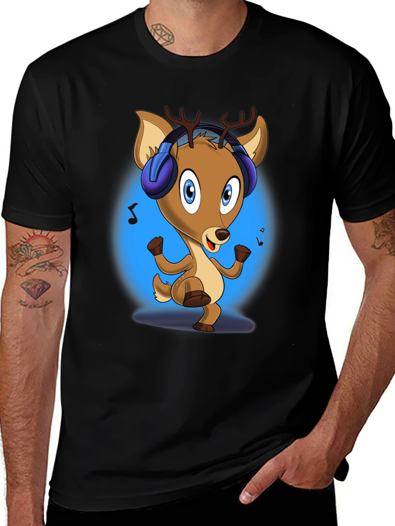 Variant 3 of Dancing Deer Graphic Tee - Music Lover's Gift