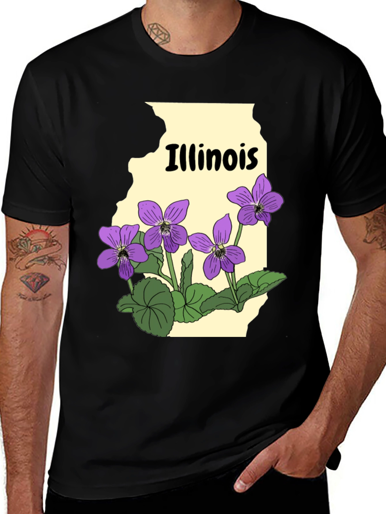 Illinois Violet Graphic T-Shirt - State Flower Tee