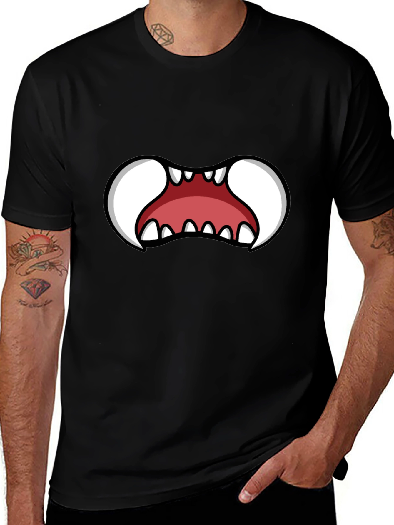Variant 7 of Monster Mouth Graphic Tee - Black