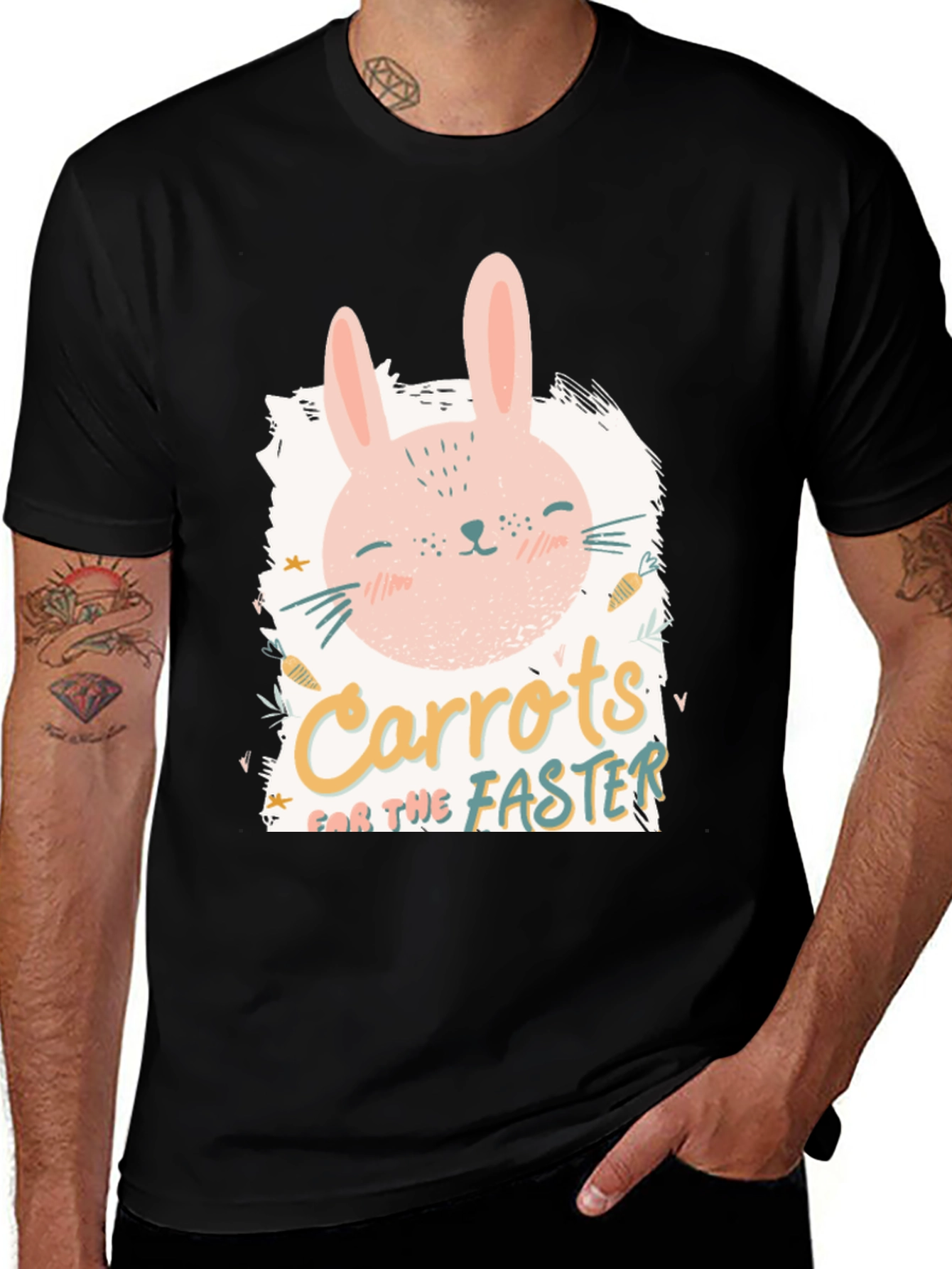 Variant 10 of Cute Bunny 'Carrots for the Faster' Graphic Tee