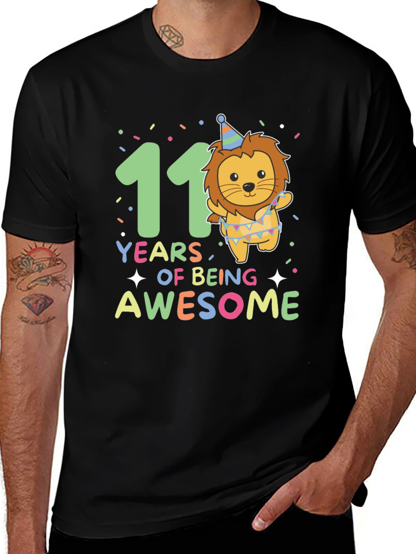 Variant 17 of 11th Birthday Lion Graphic T-Shirt