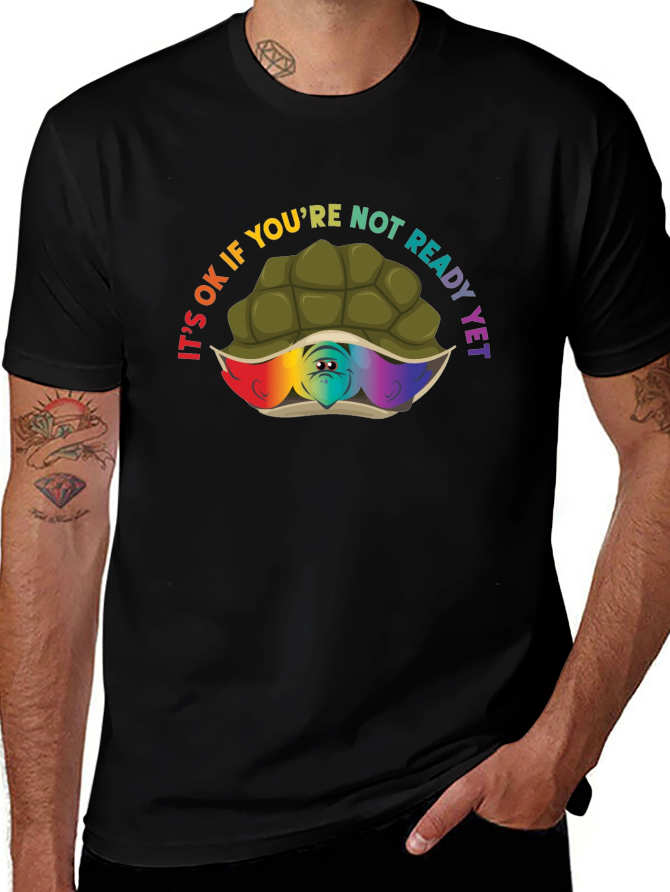 Variant 11 of Rainbow Turtle T-Shirt - Take Your Time!