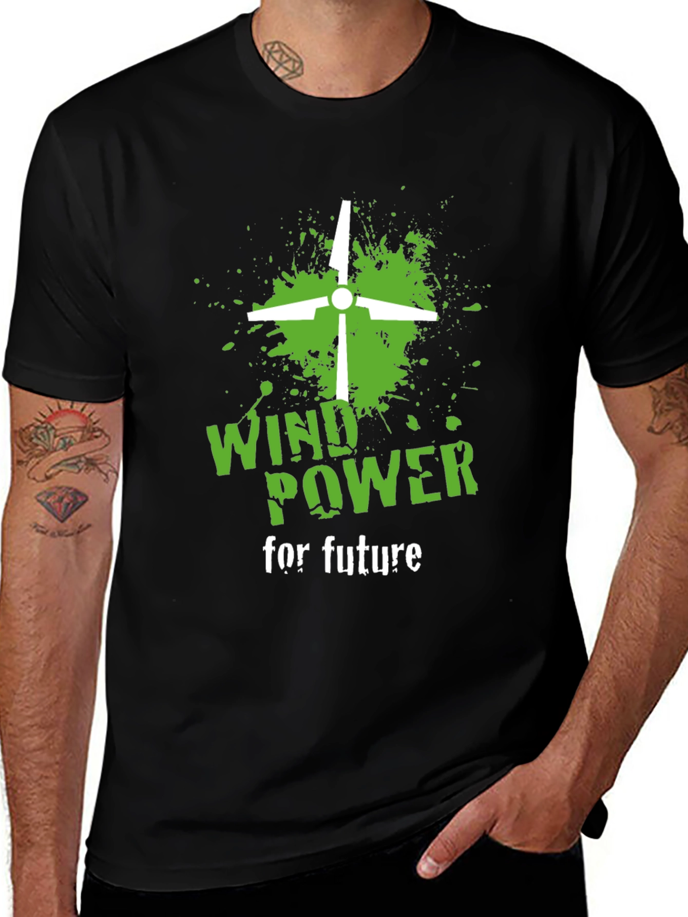 Variant 15 of Wind Power T-Shirt, Eco-Friendly Design