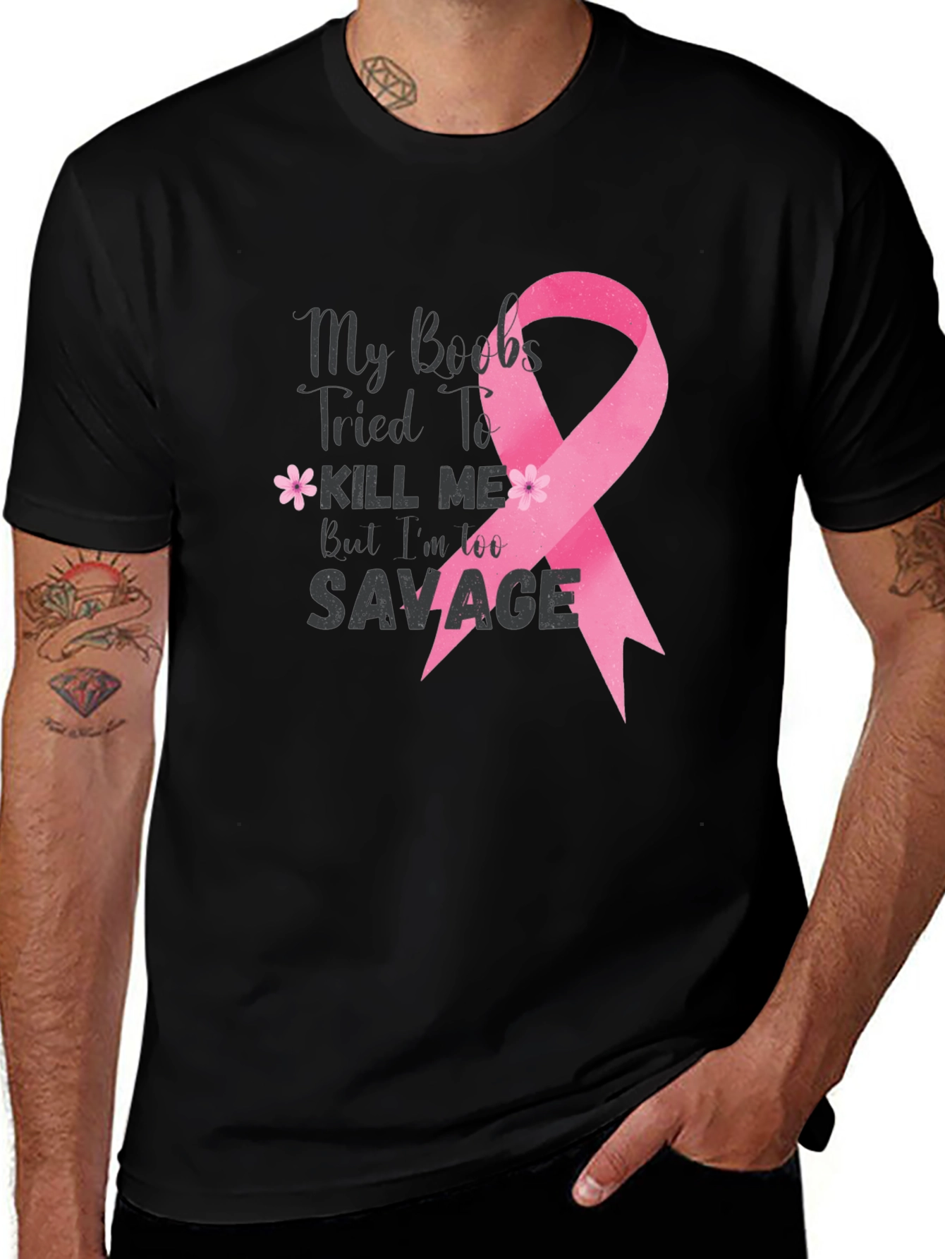 Variant 30 of Savage Breast Cancer Awareness T-Shirt