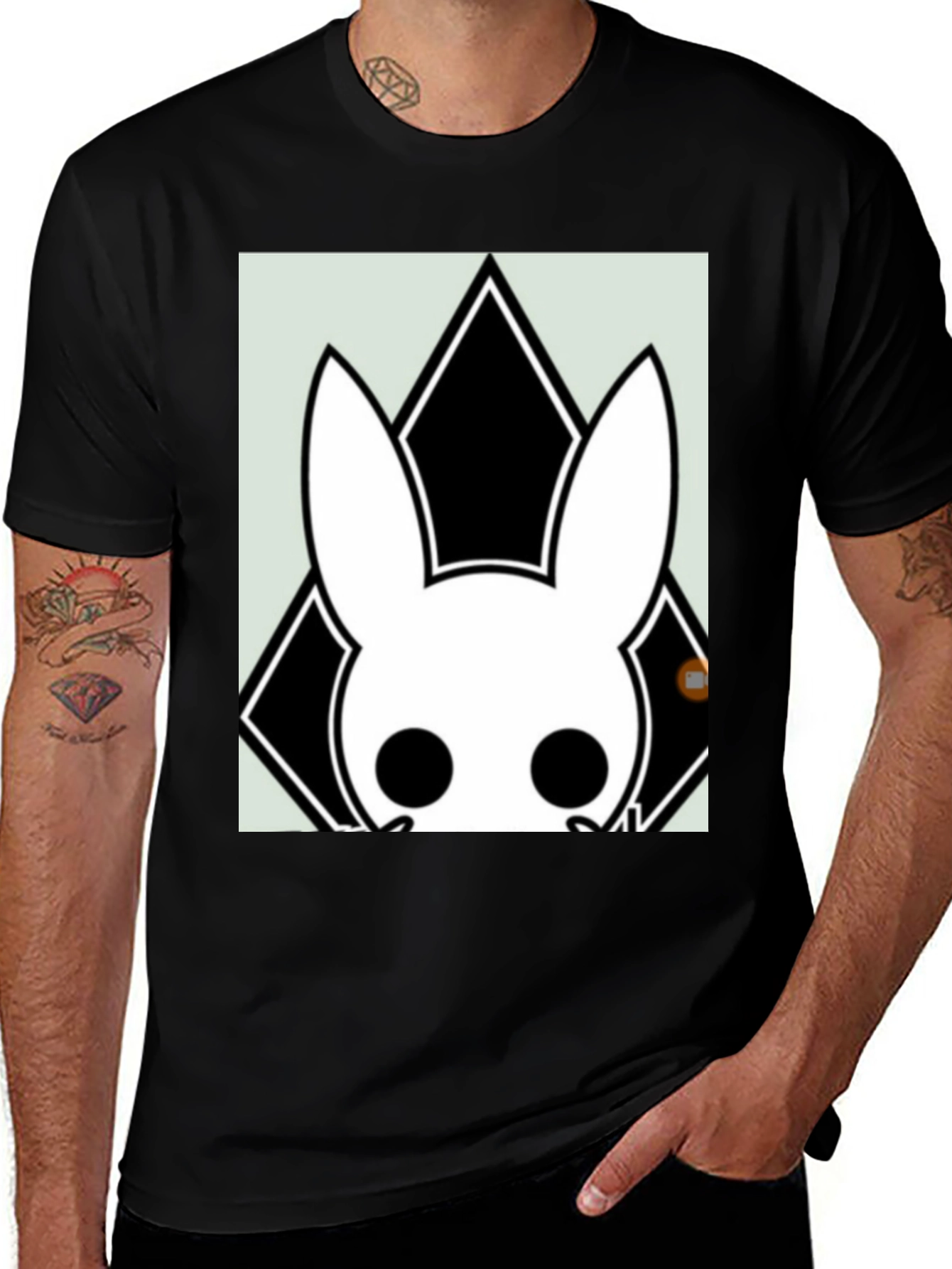 Variant 2 of Black T-Shirt with Rabbit Graphic