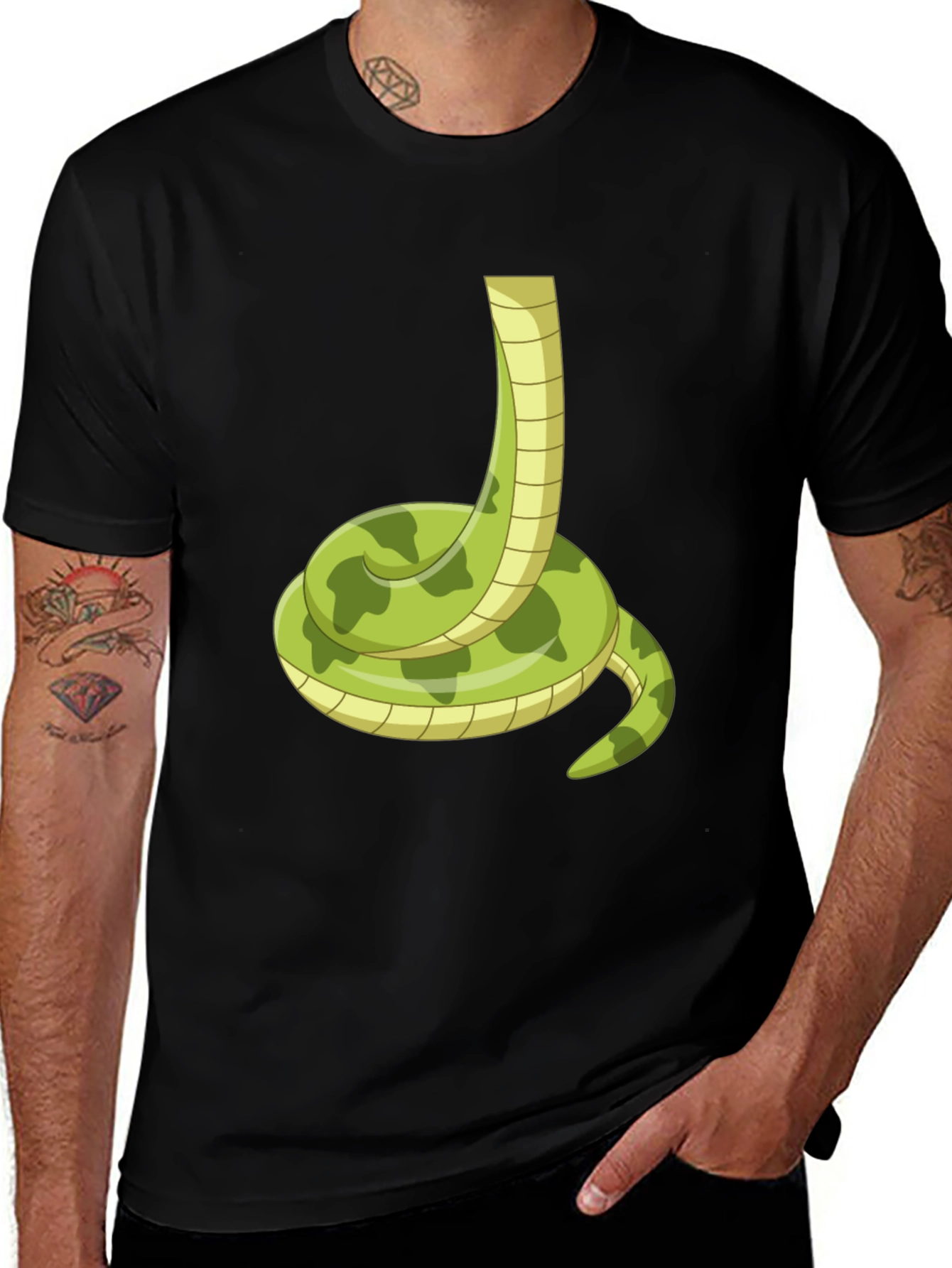 Variant 3 of Snake Graphic Black T-Shirt