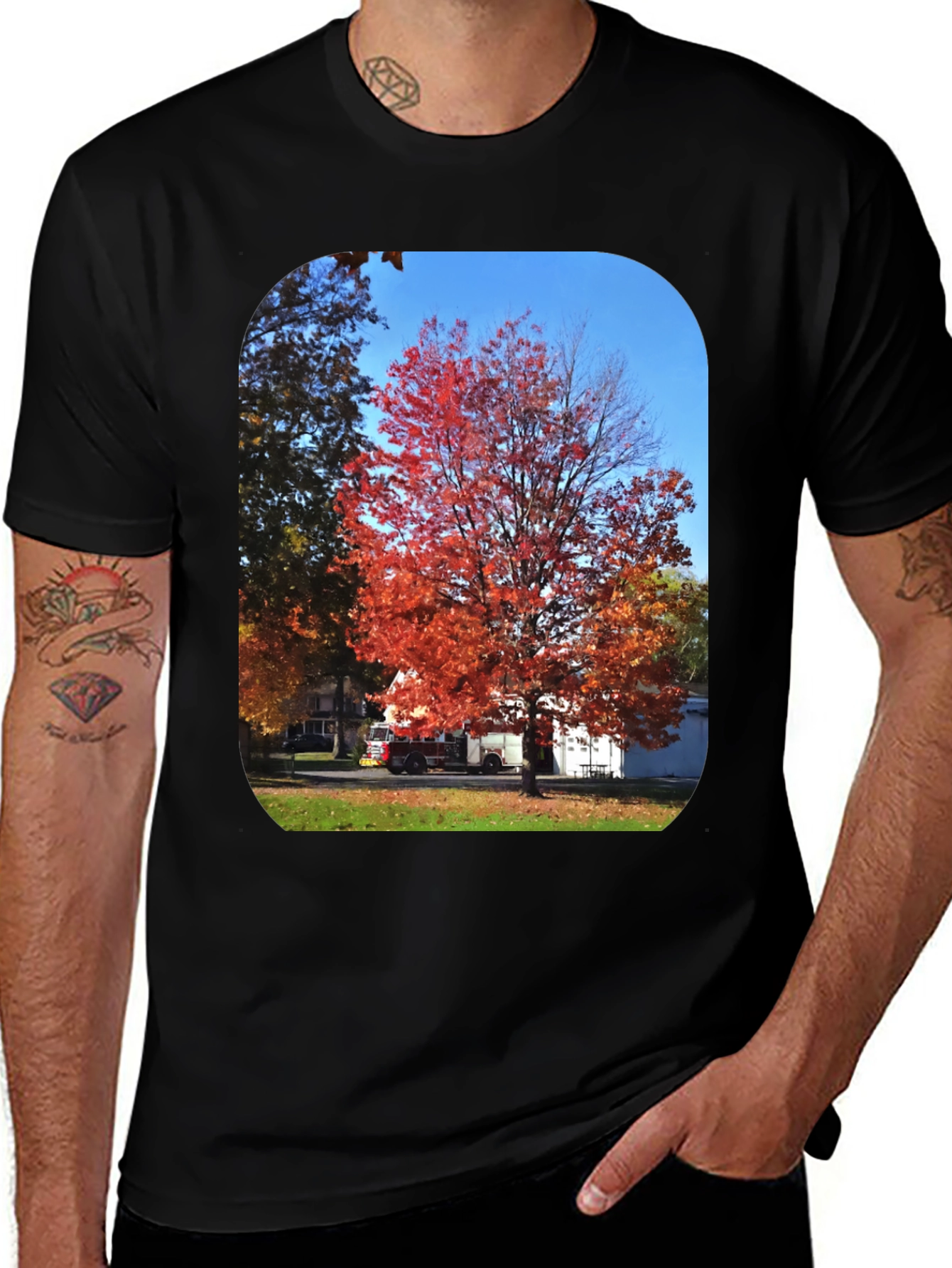 Variant 10 of Autumn Tree Black T-Shirt